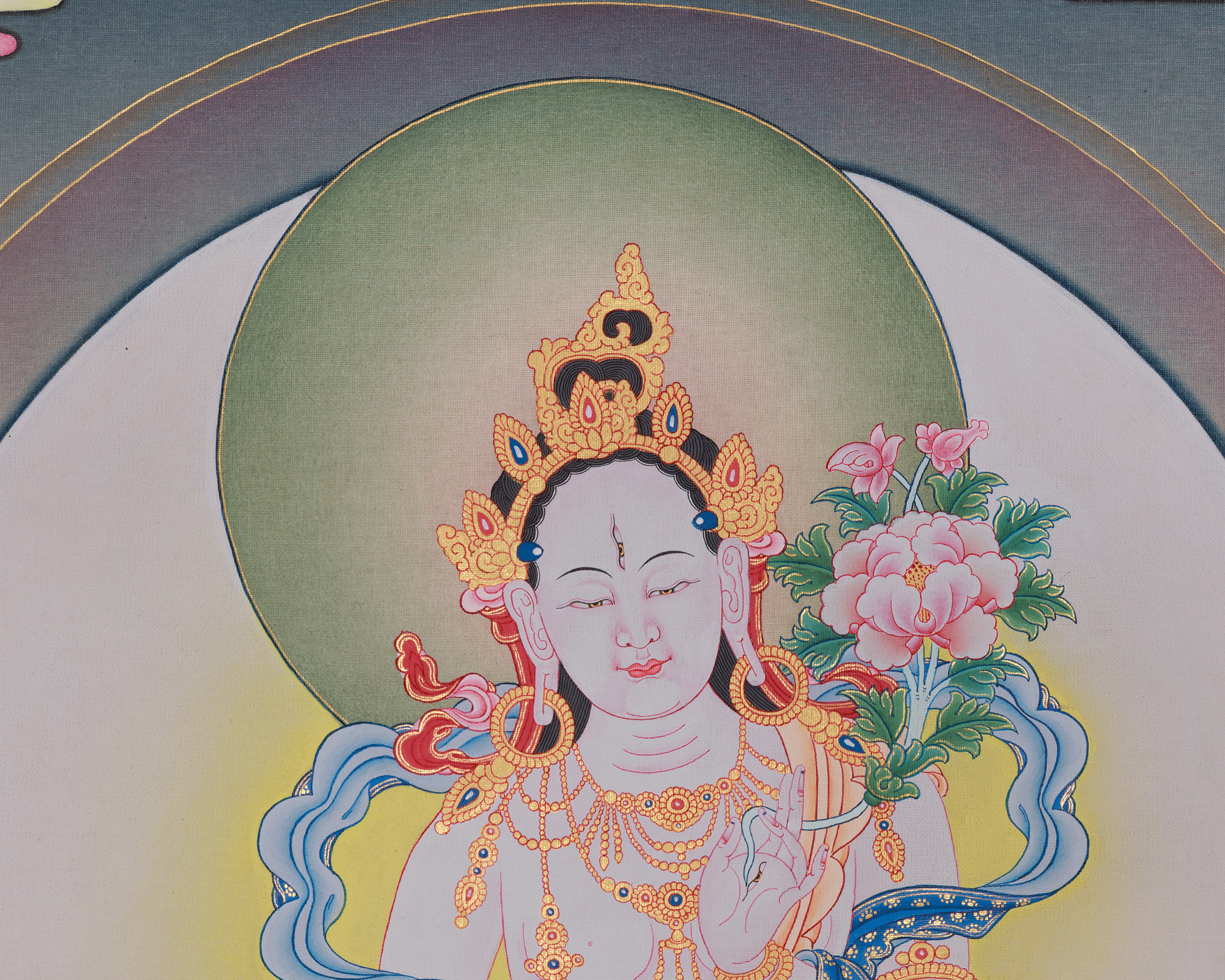 Sacred White Tara Artwork | Healing and Longevity Deity | Female Buddha