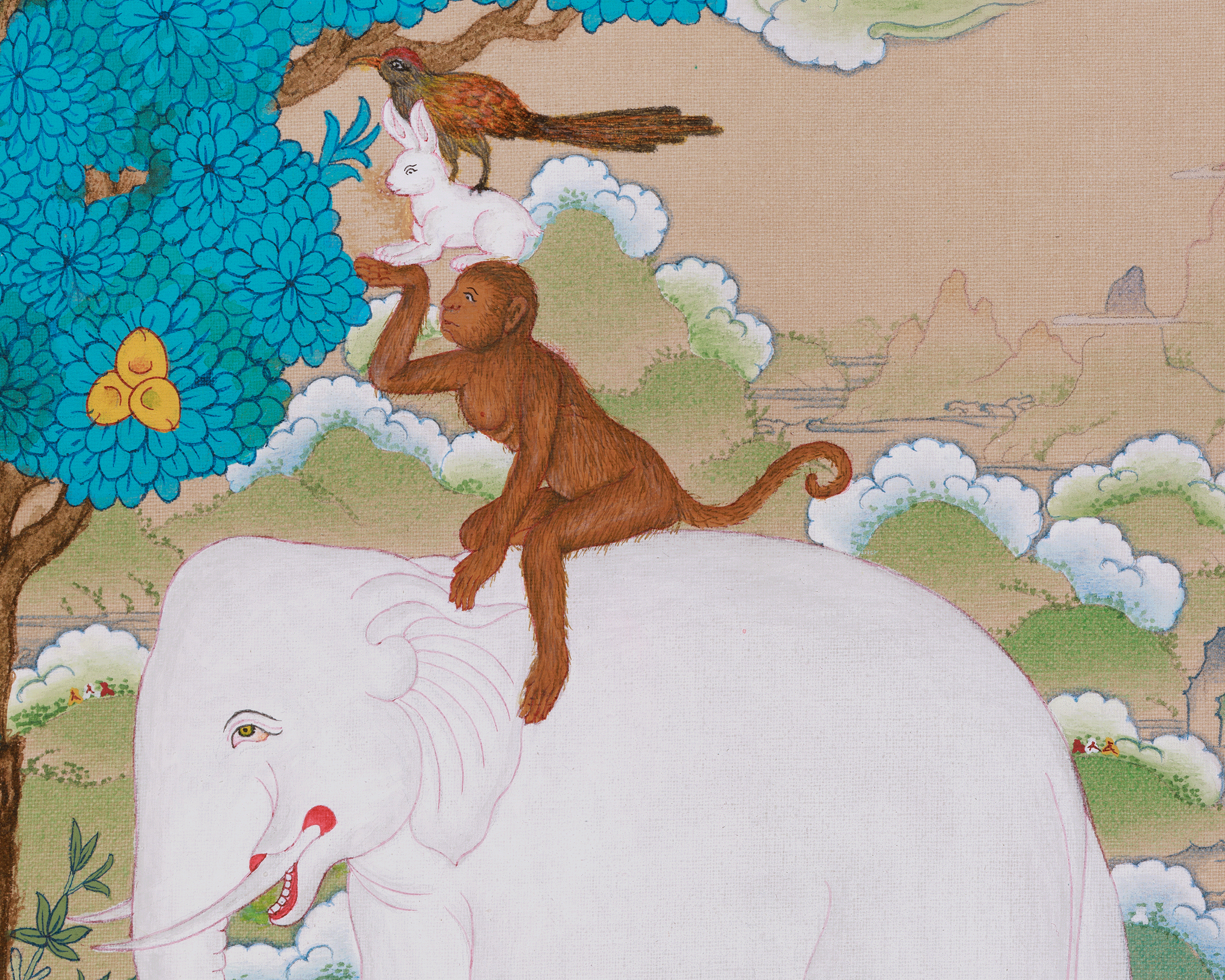 Tibetan Buddhist Art of the Four Harmonious Friends | Symbol of Unity and Mutual Support