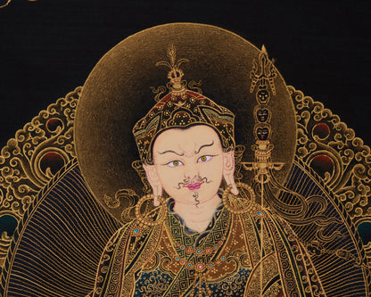 Gold Thangka of Guru Rinpoche | Precious Teacher of Tibetan Buddhism