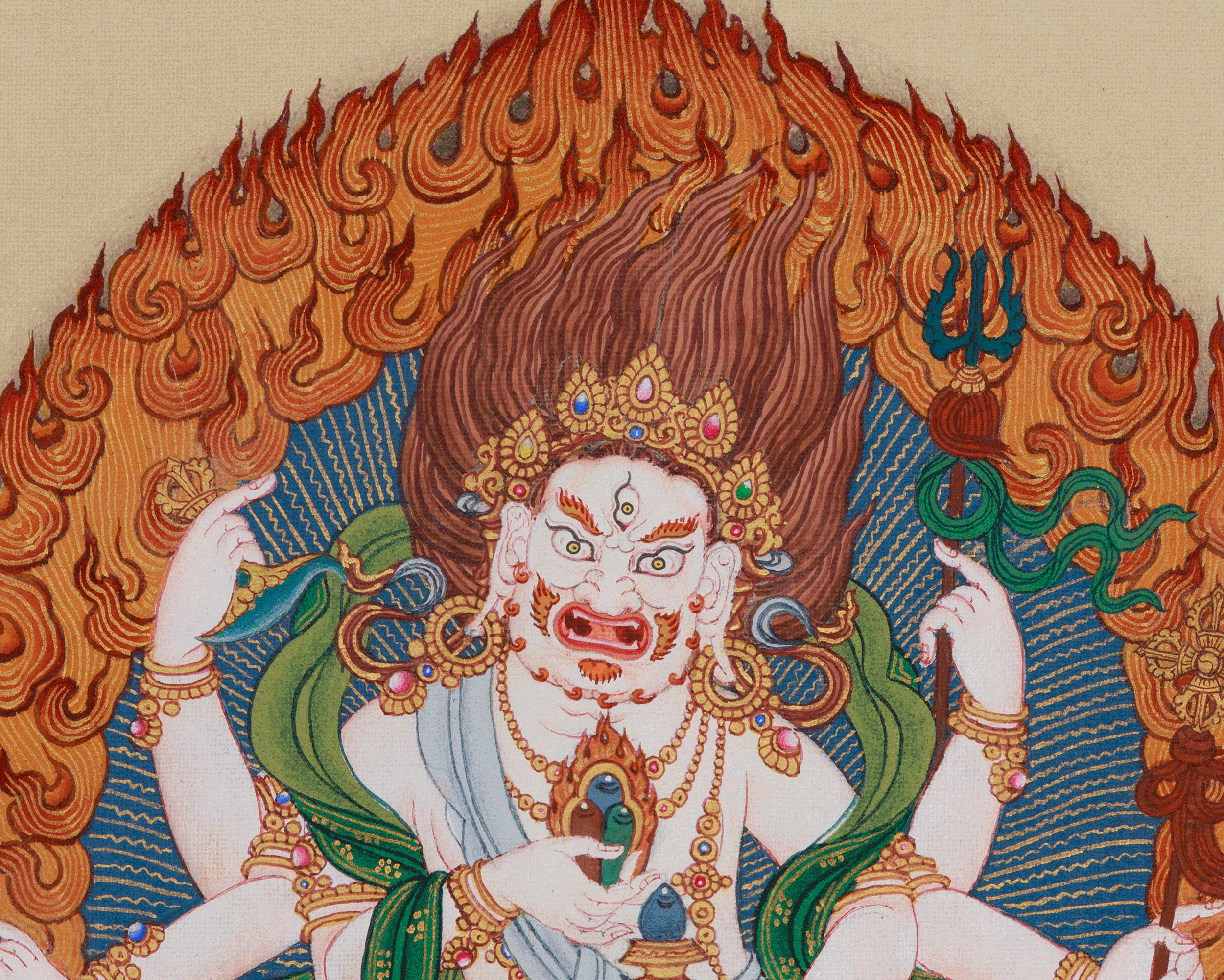 Protector Deity White Mahakala Thangka | Vajradharma Artwork