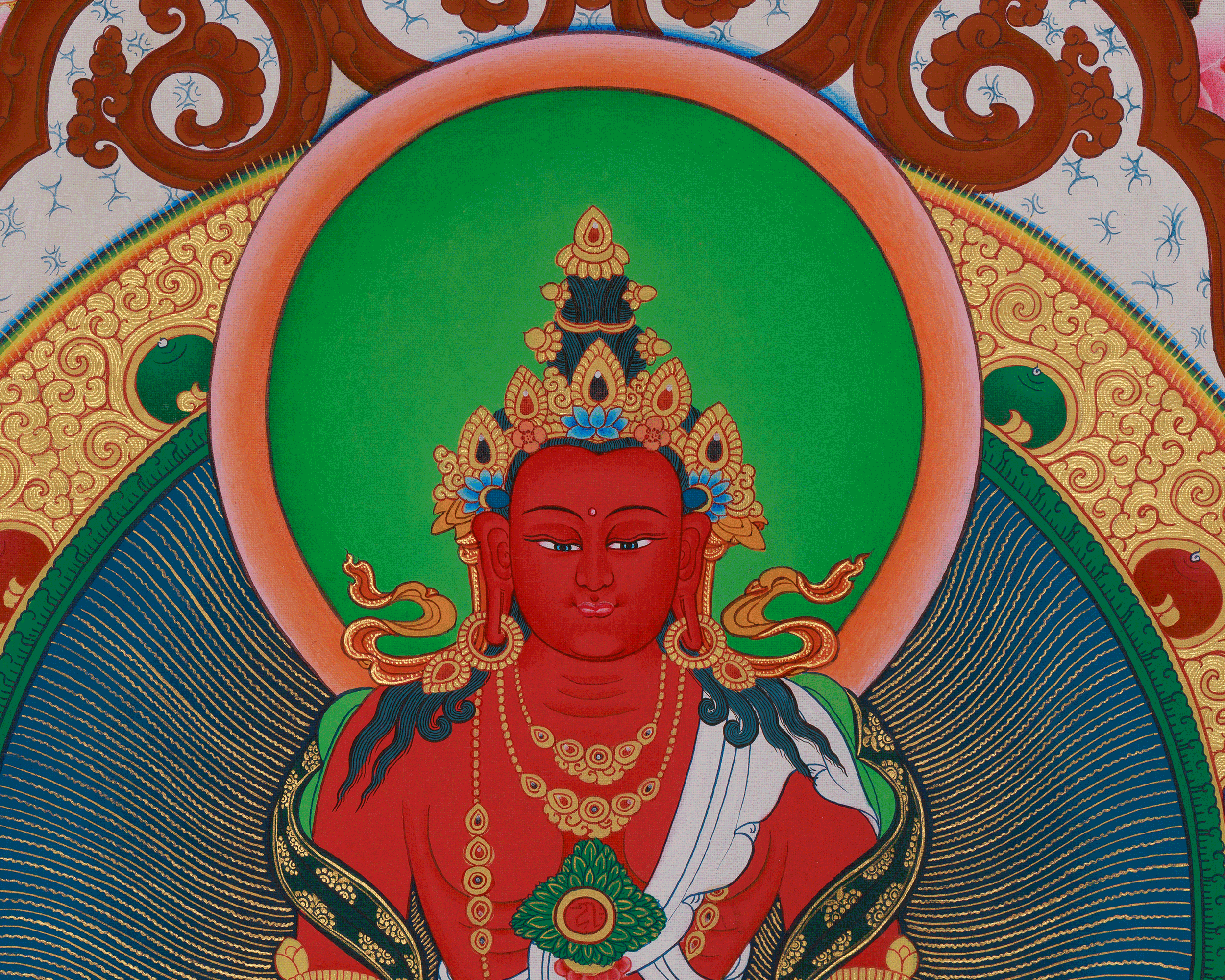 Long Life Amitayus Buddha Thangka | Deity of Infinite light and Compassion