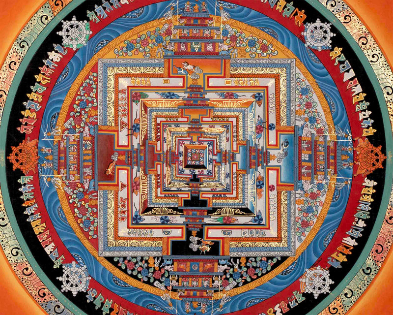 Hand Painted Kalachakra Mandala Thangka | Traditional Thangka Art