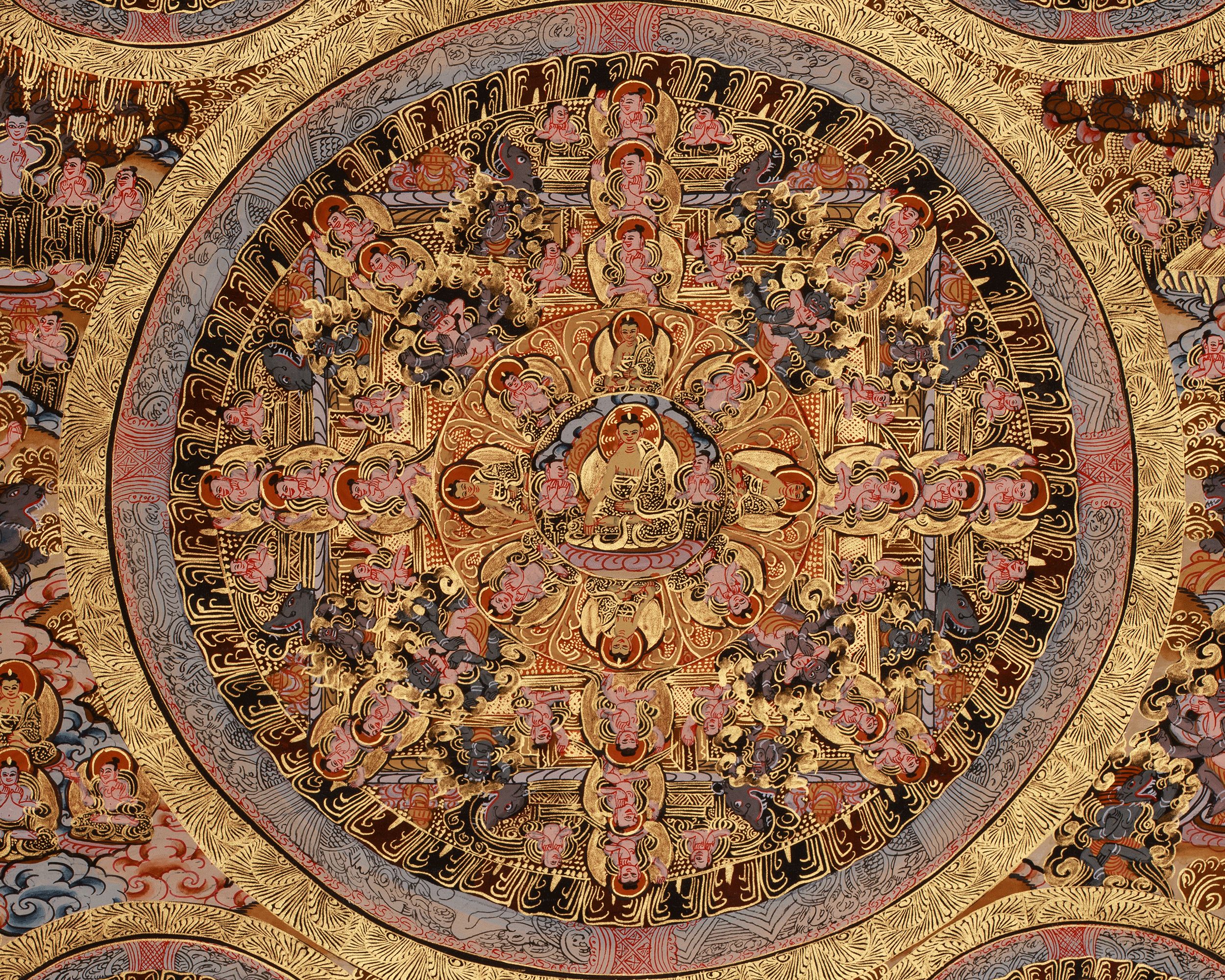 Buddha Mandala Sacred Artwork | Tibetan Mandala Of Wisdom & Compassion | Spiritual Altar