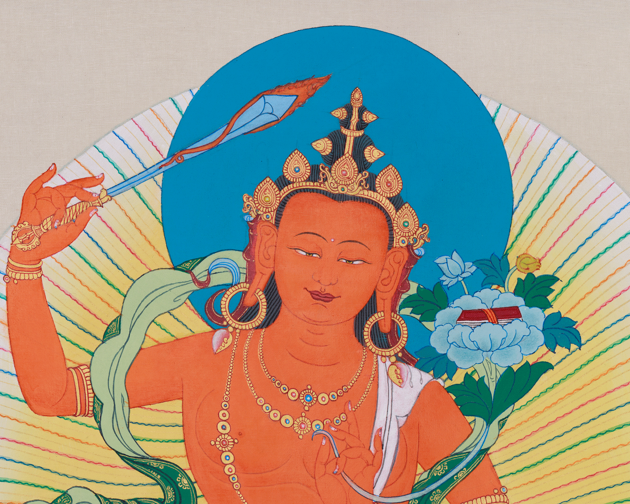 Tibetan Manjushri, Wisdom Deity | Bodhisattva of Knowledge