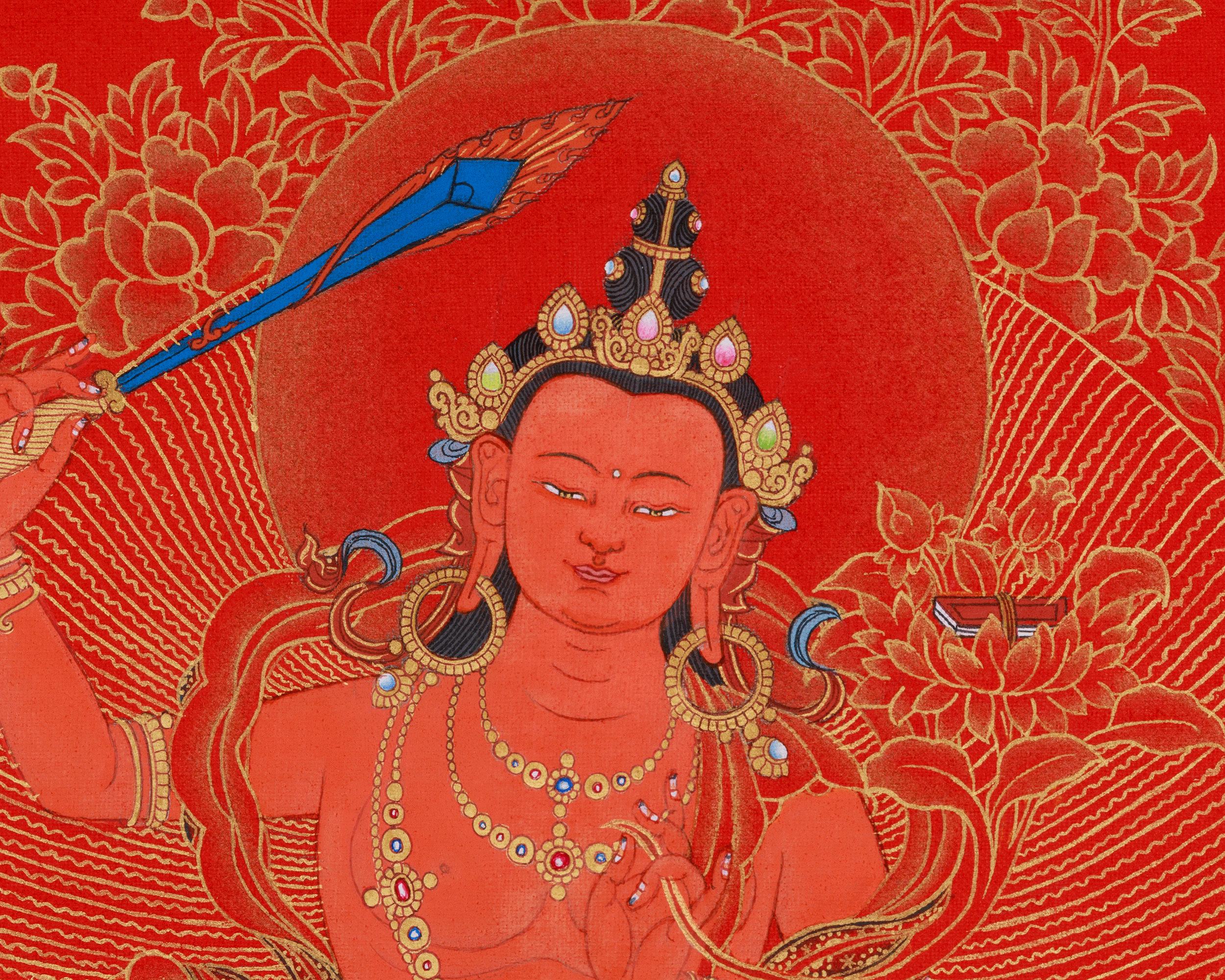 Manjushri Thangka Sword of Enlightenment | The Bodhisattva of Wisdom