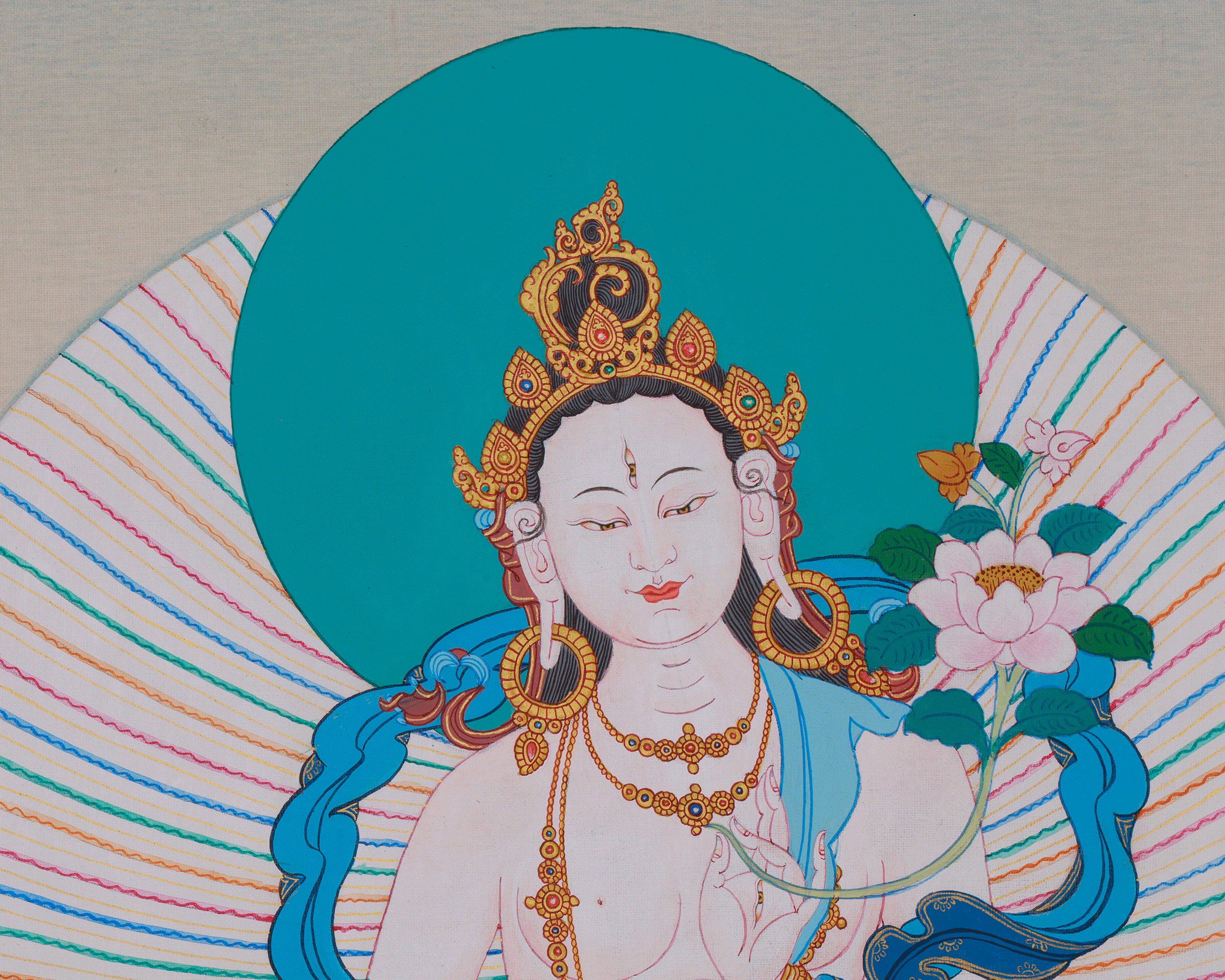 Sacred White Tara Art | Symbolizing Healing, Awareness, and Enlightened Grace