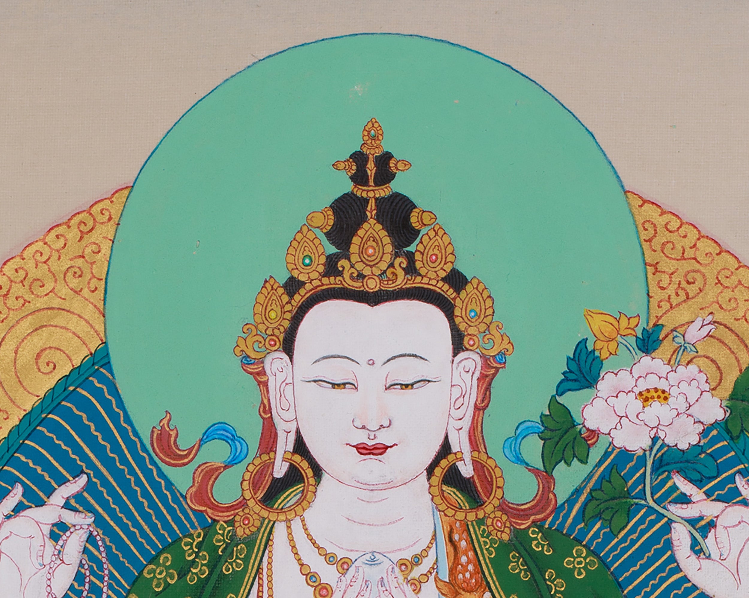 33cm Compassion Buddha, Chenrezig Painting | Bodhisattva of Infinite Mercy