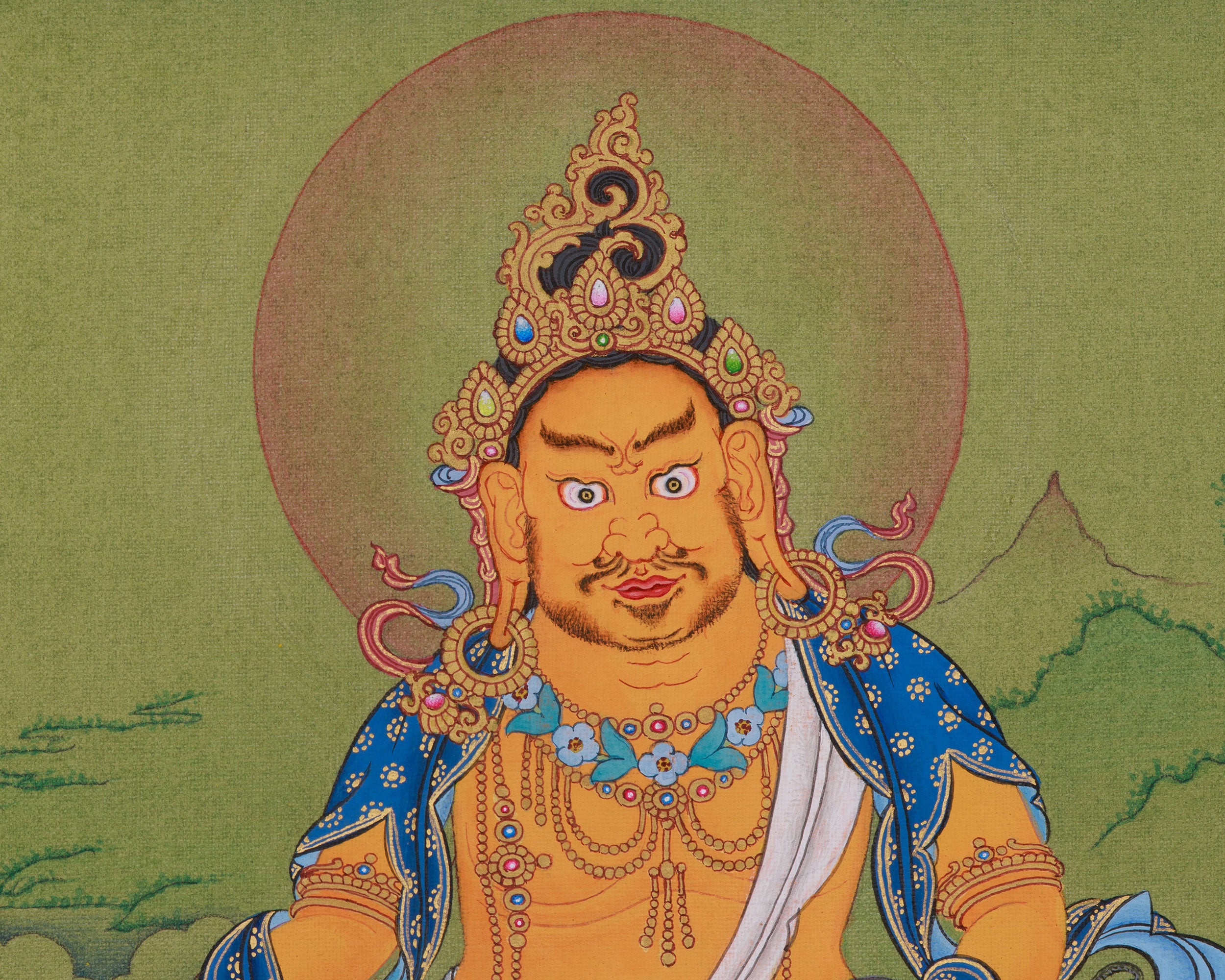 Himalayan Thangka of Dzambhala | A Divine Symbol of Wealth