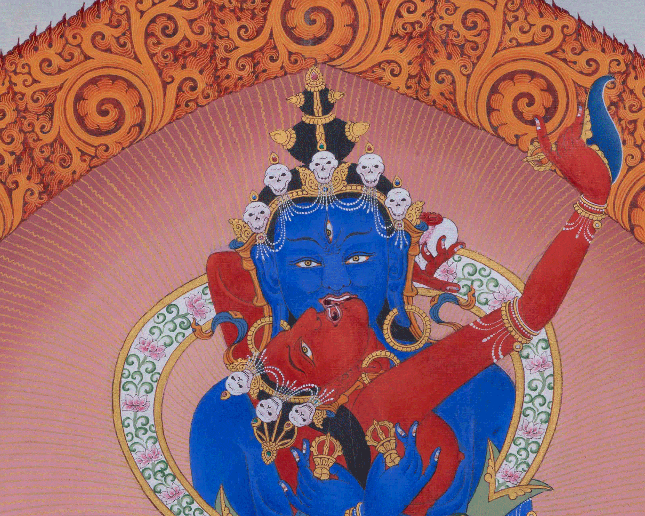 Giclee Print of Chakrasambhara with Mahakala and Mitrupa | Tantric Buddhist Deity