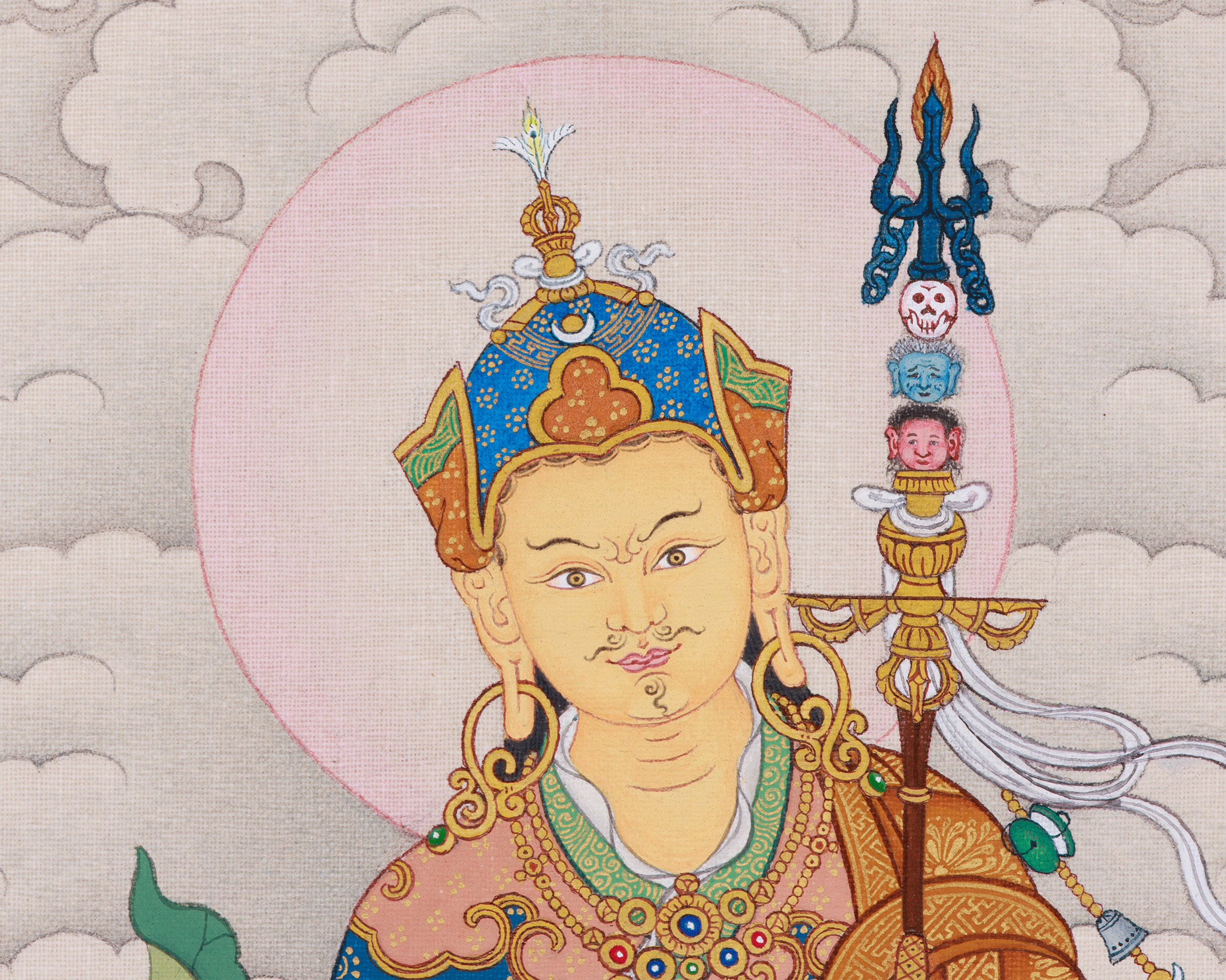 The Teacher of the Dharma, Guru Rinpoche | A Sacred Thangka of Wisdom and Protection