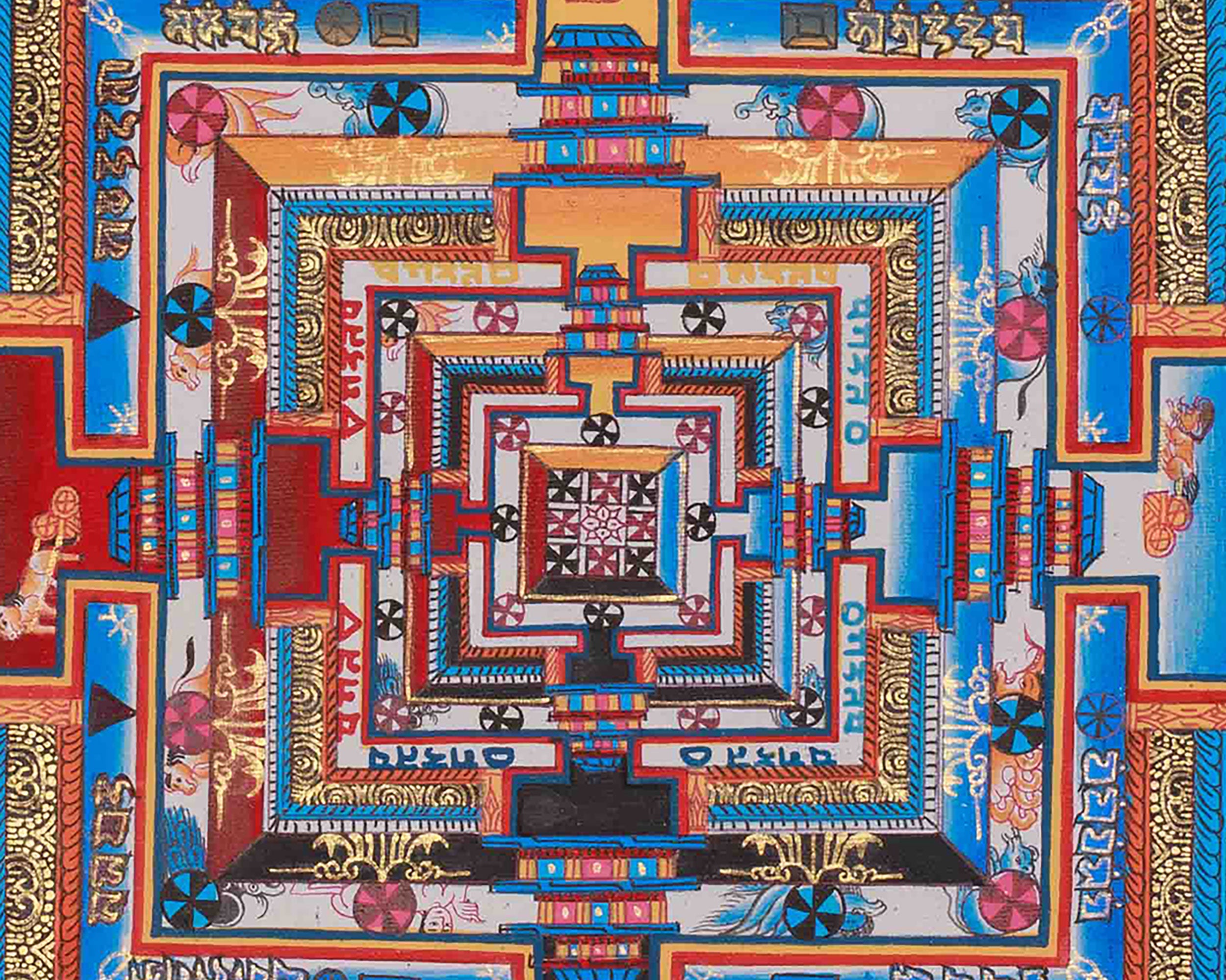 Spiritual Thangka Of Kalachakra Mandala | Himalayan Art Of Time, Space And Enlightenment | Meditation Altar