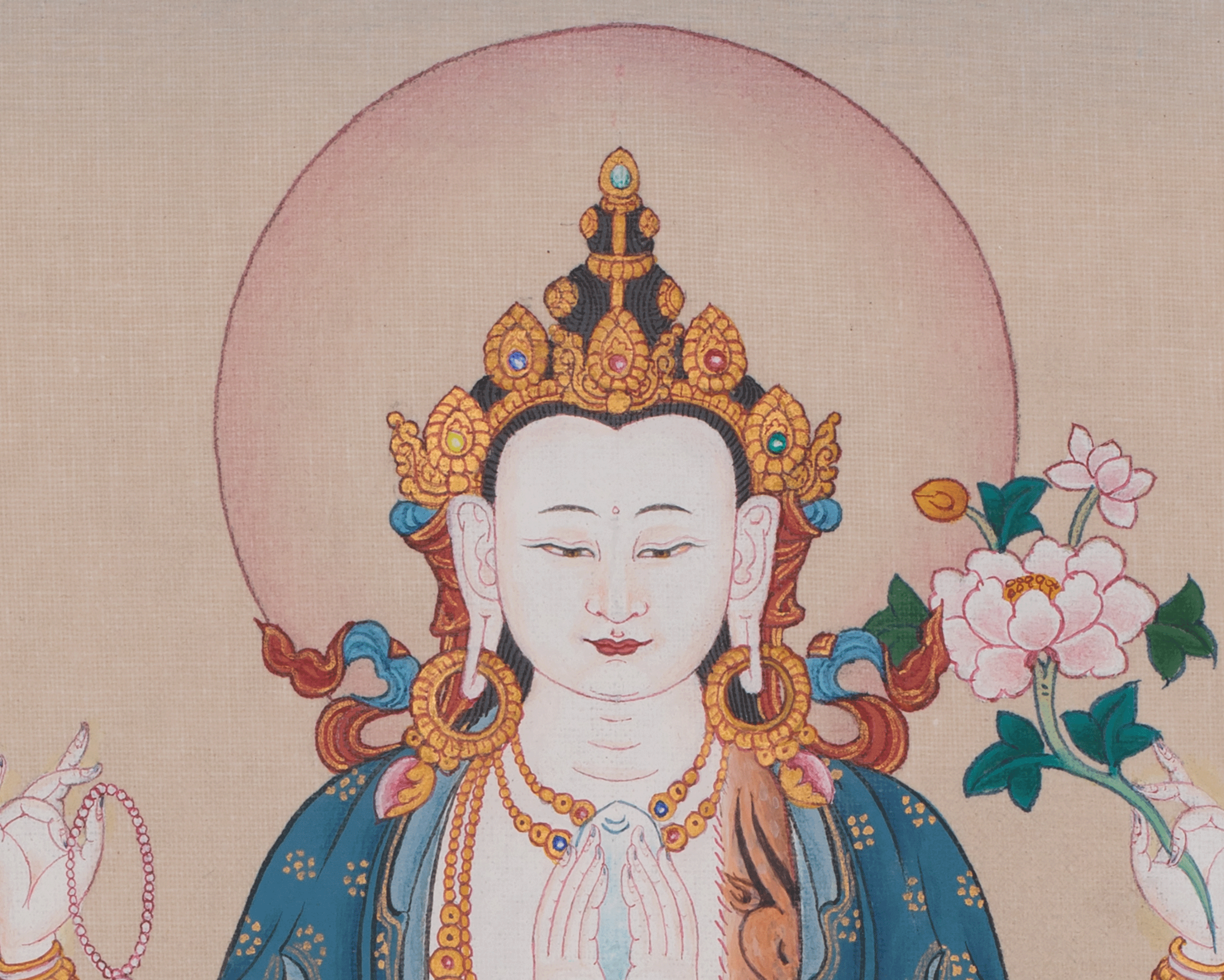 Chenrezig Buddhist Thangka | Bodhisattva of Compassion | Avalokiteshvara Art