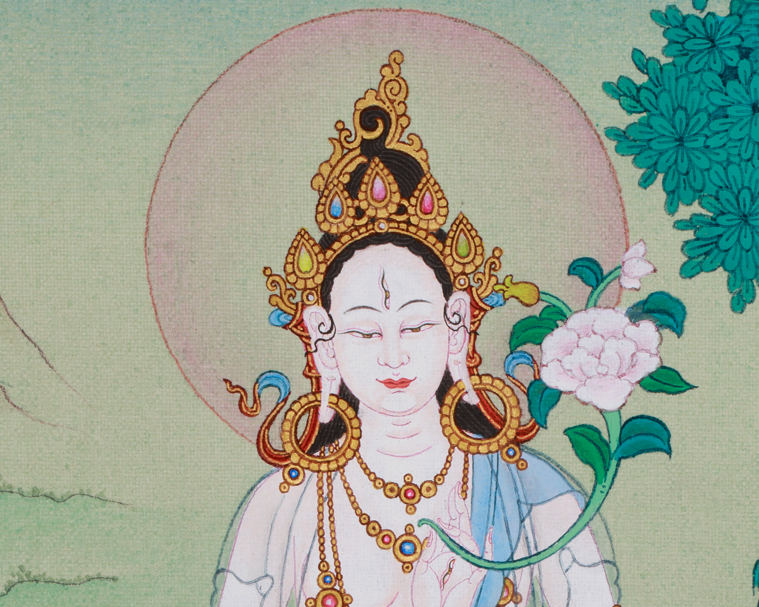 Tibetan White Tara Art | The Seven-Eyed Goddess | Sita Tara