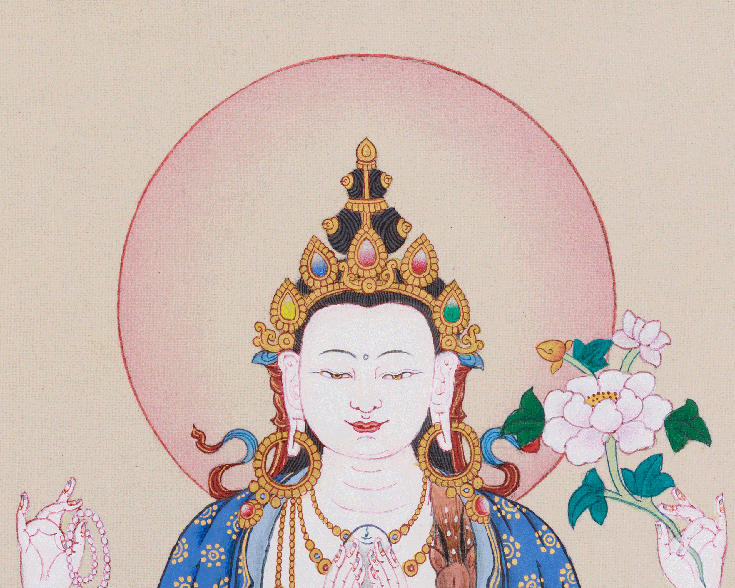 Bodhisattva of Compassion, Avalokiteshvara | A Sacred Thangka of Mercy and Protection