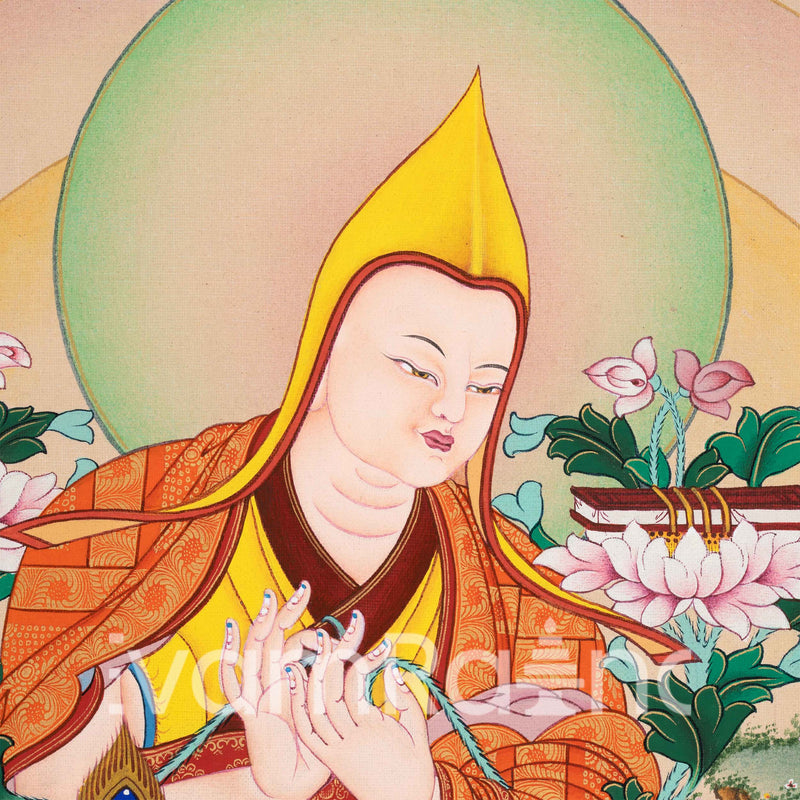 Tsongkhapa Inspired Thangka Print | High Quality Giclee Print | Wall Decoration