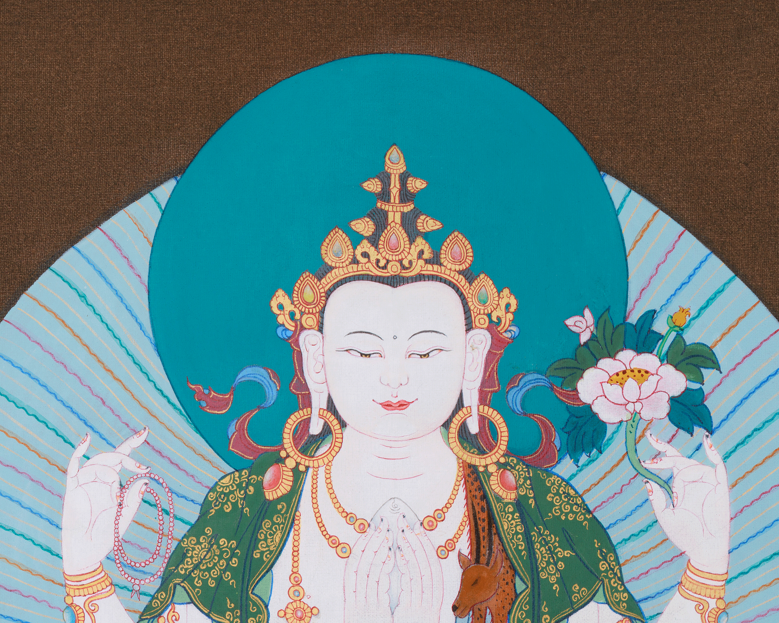 Three Tibetan Bodhisattvas: Chenrezig, Manjushri, and Vajrapani | Buddhist Altar