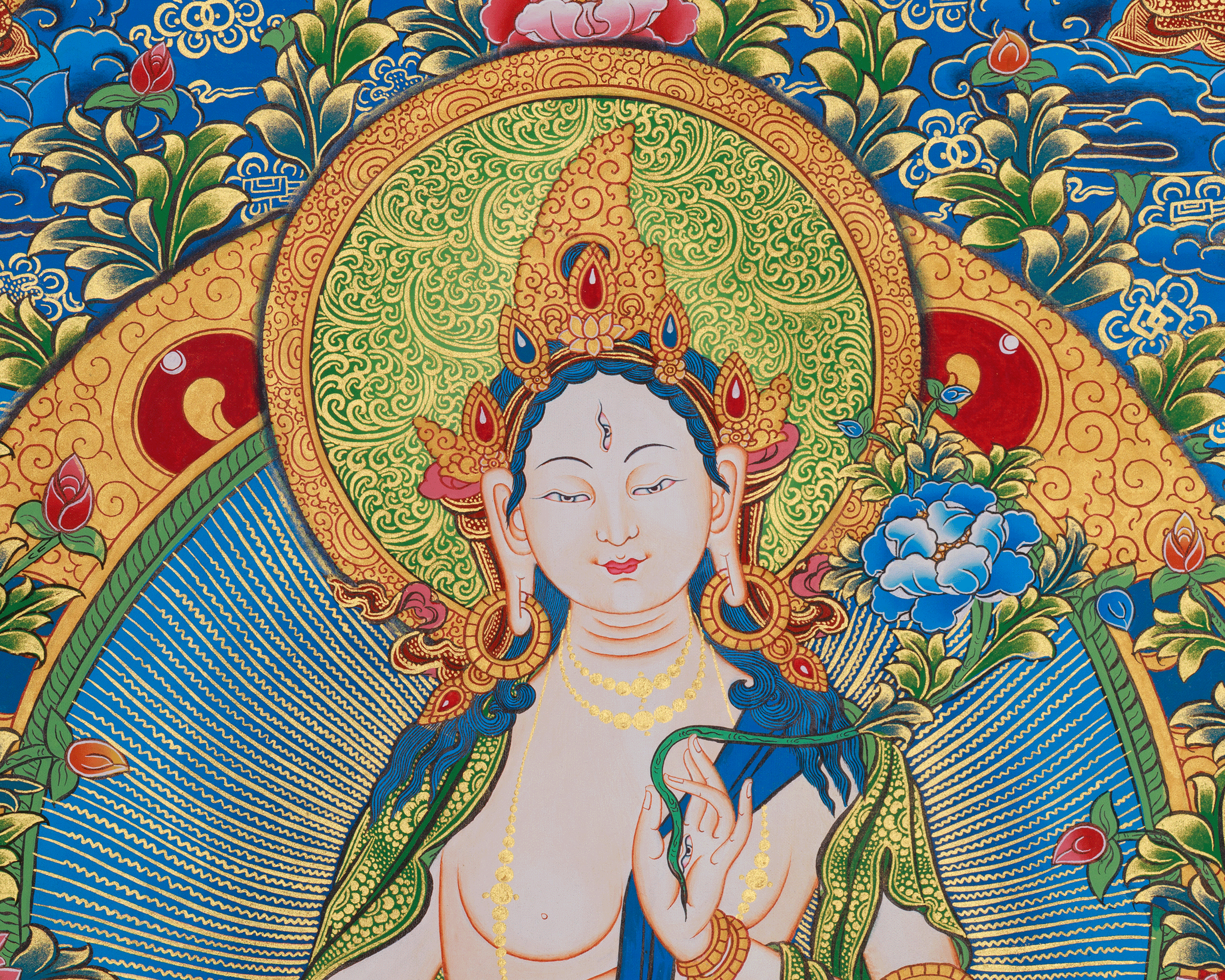 White Tara Longevity Art | Seven-Eyed Goddess | Sita Tara | Healing Deity