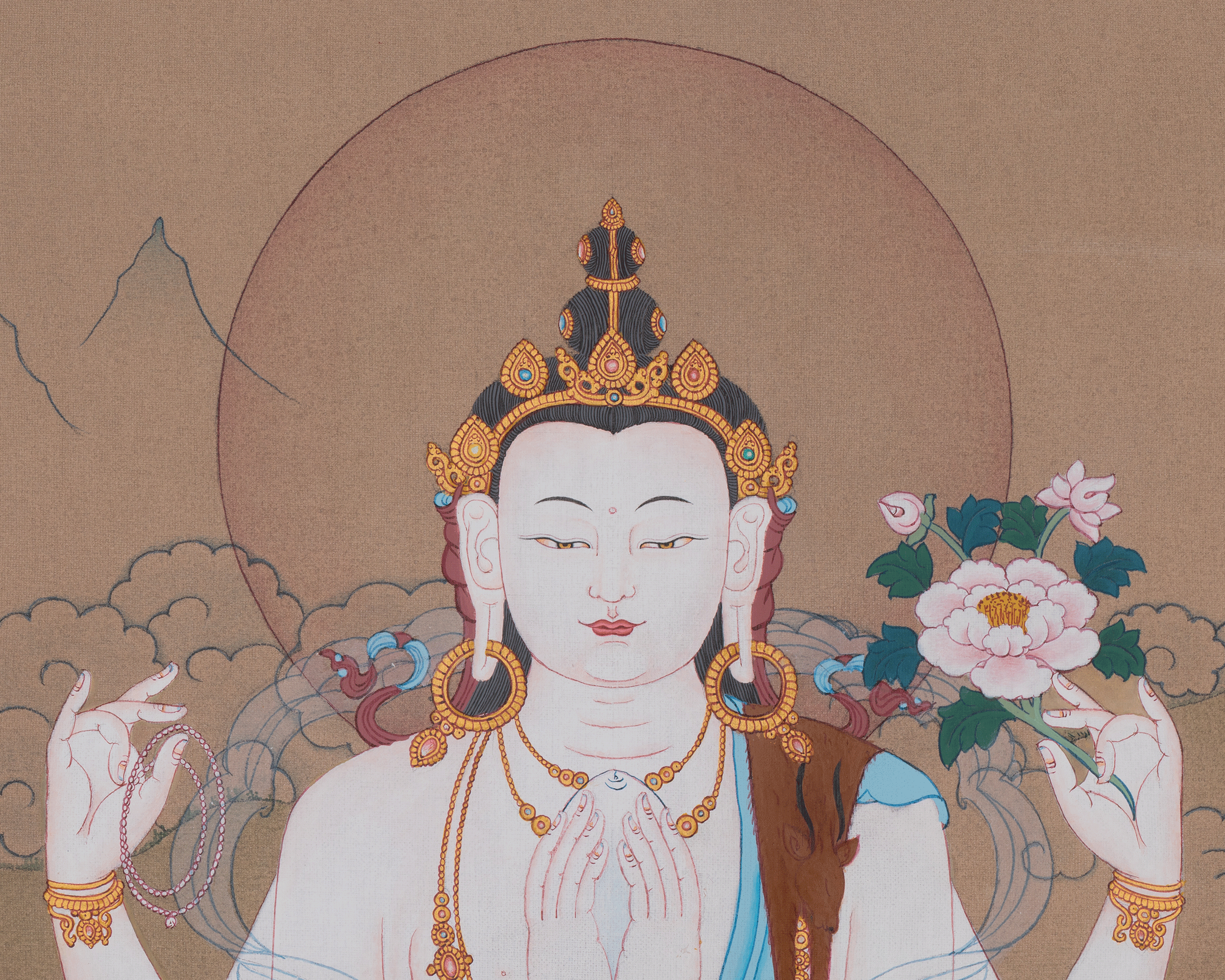 Chenrezig Compassion Deity Thangka | Avalokiteshvara Artwork | Mercy of all buddhas