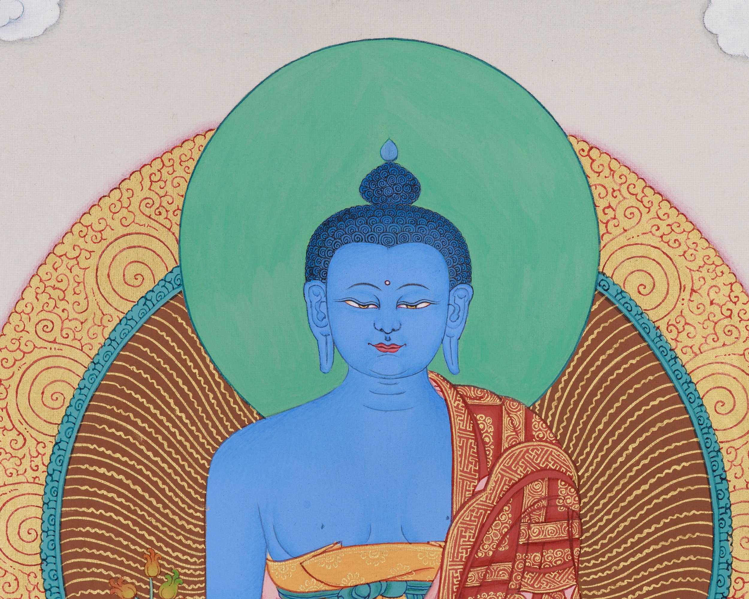 Tibetan Eight Medicine Buddha | A Sacred Thangka of Healing and Protection