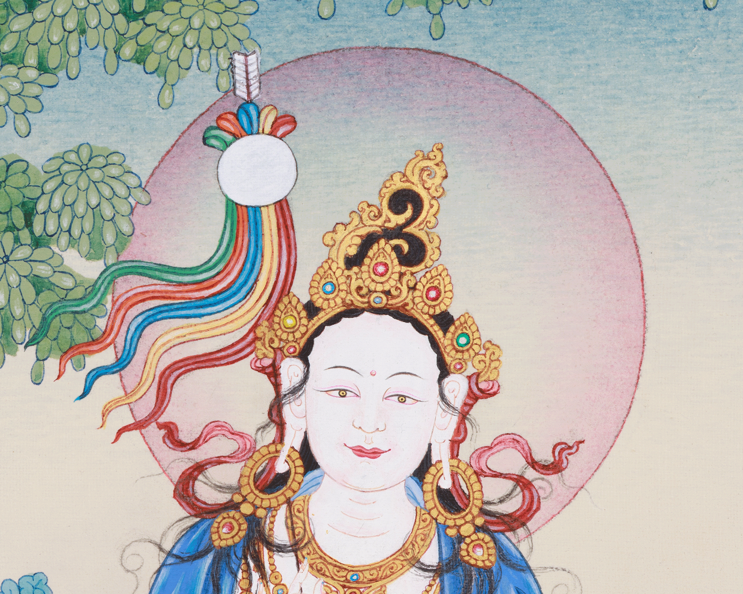 Traditional Mandarva Thangka | 3D Stone Dakini of Wisdom