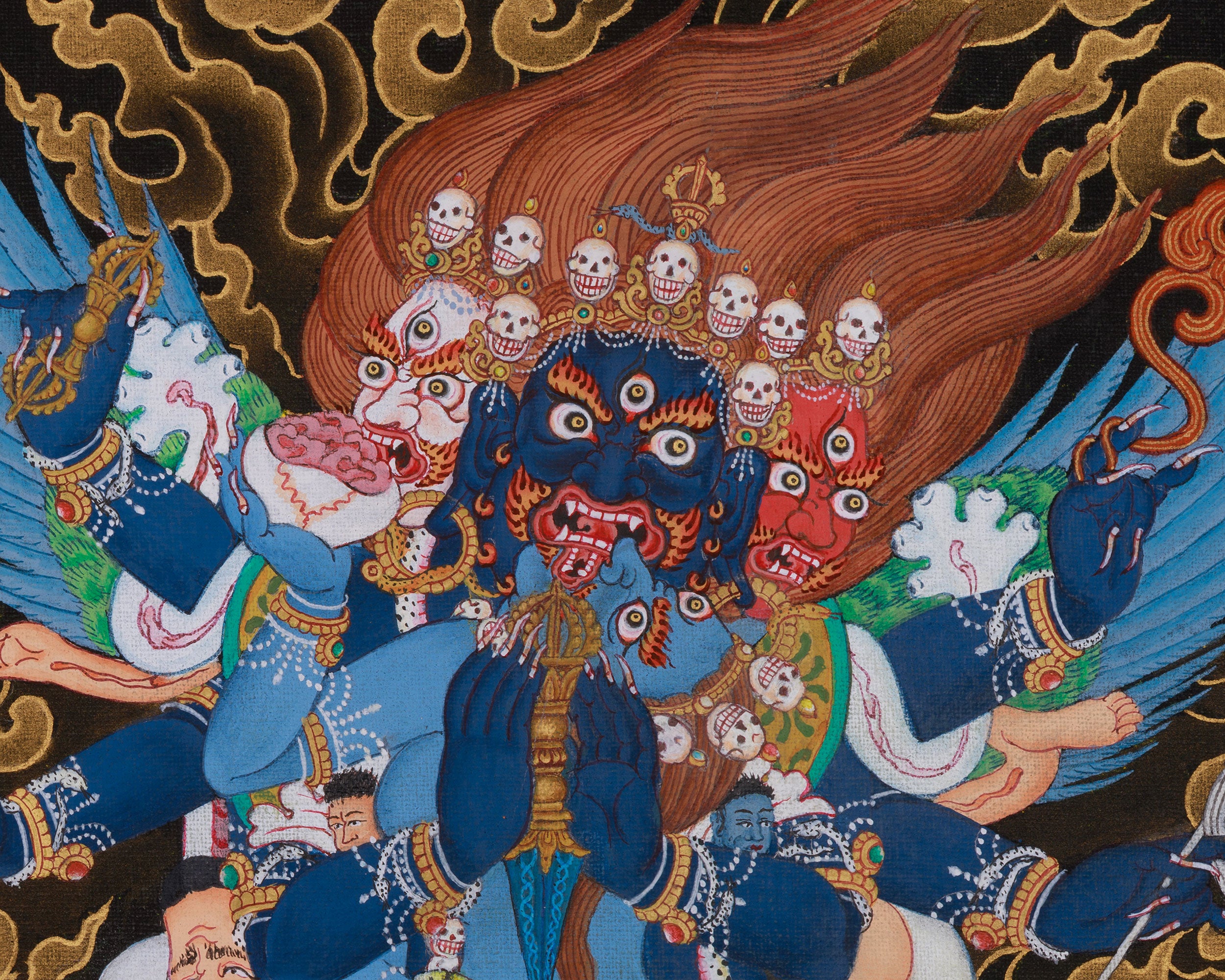 Wrathful Deity Vajrakilaya Thangka | Tibetan Tantric Deity | Fierce Compassion