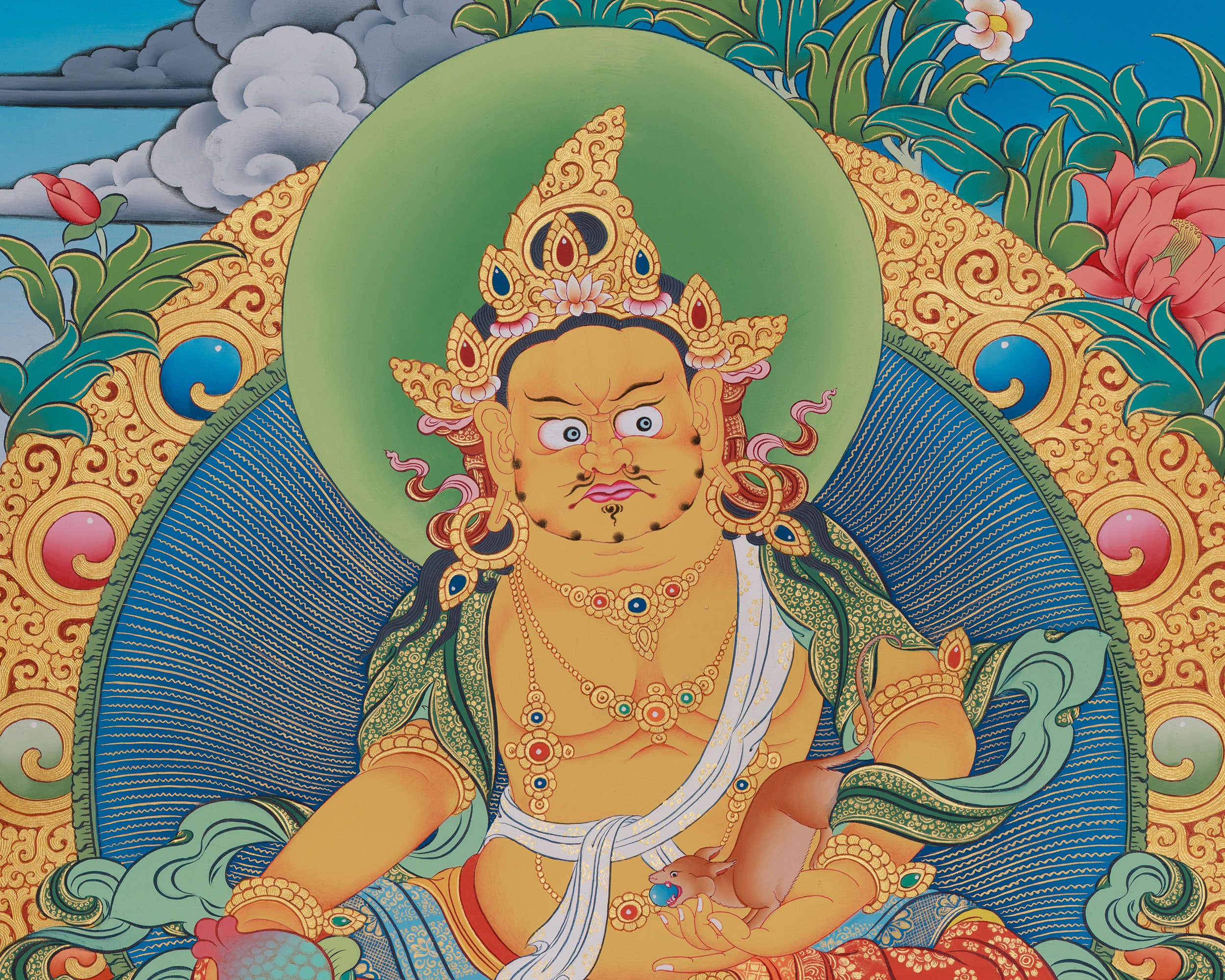 Deity of Wealth Dzambhala Thangka | Spiritual Prosperity And Abundance