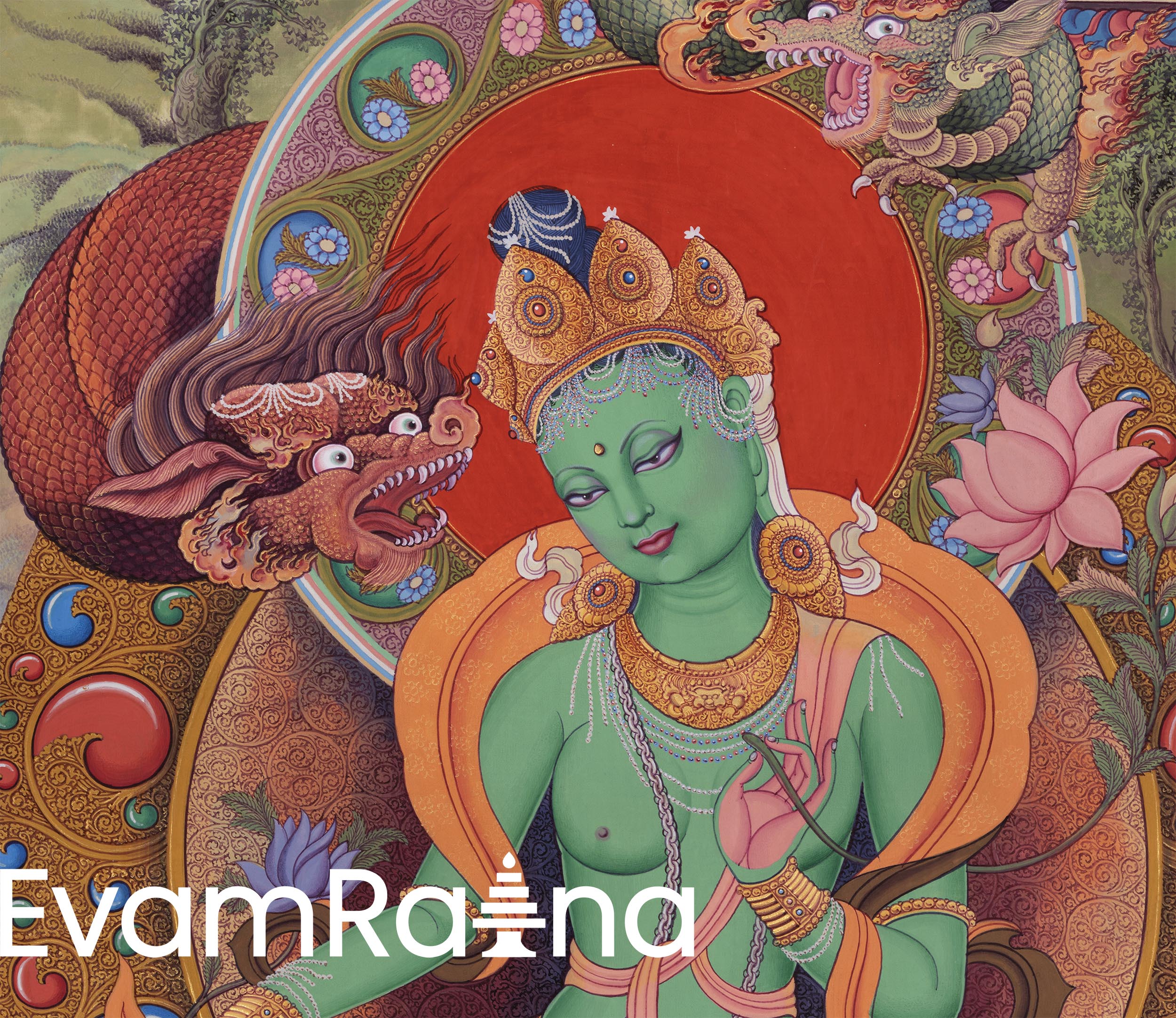 Mother Tara Traditional Thangka Print | The Female Buddha Depiction On A Newari Poster