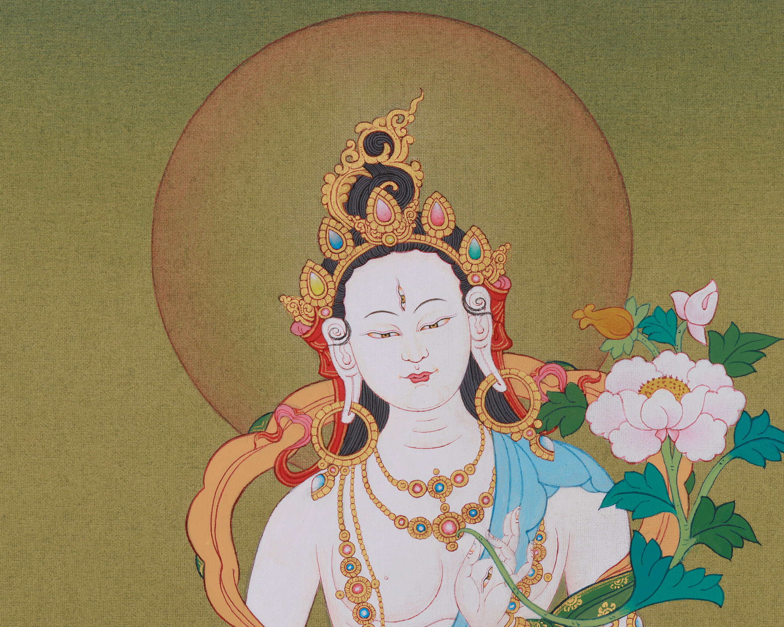 Healing Deity White Tara Thangka | Sita Tara | Wall Hanging