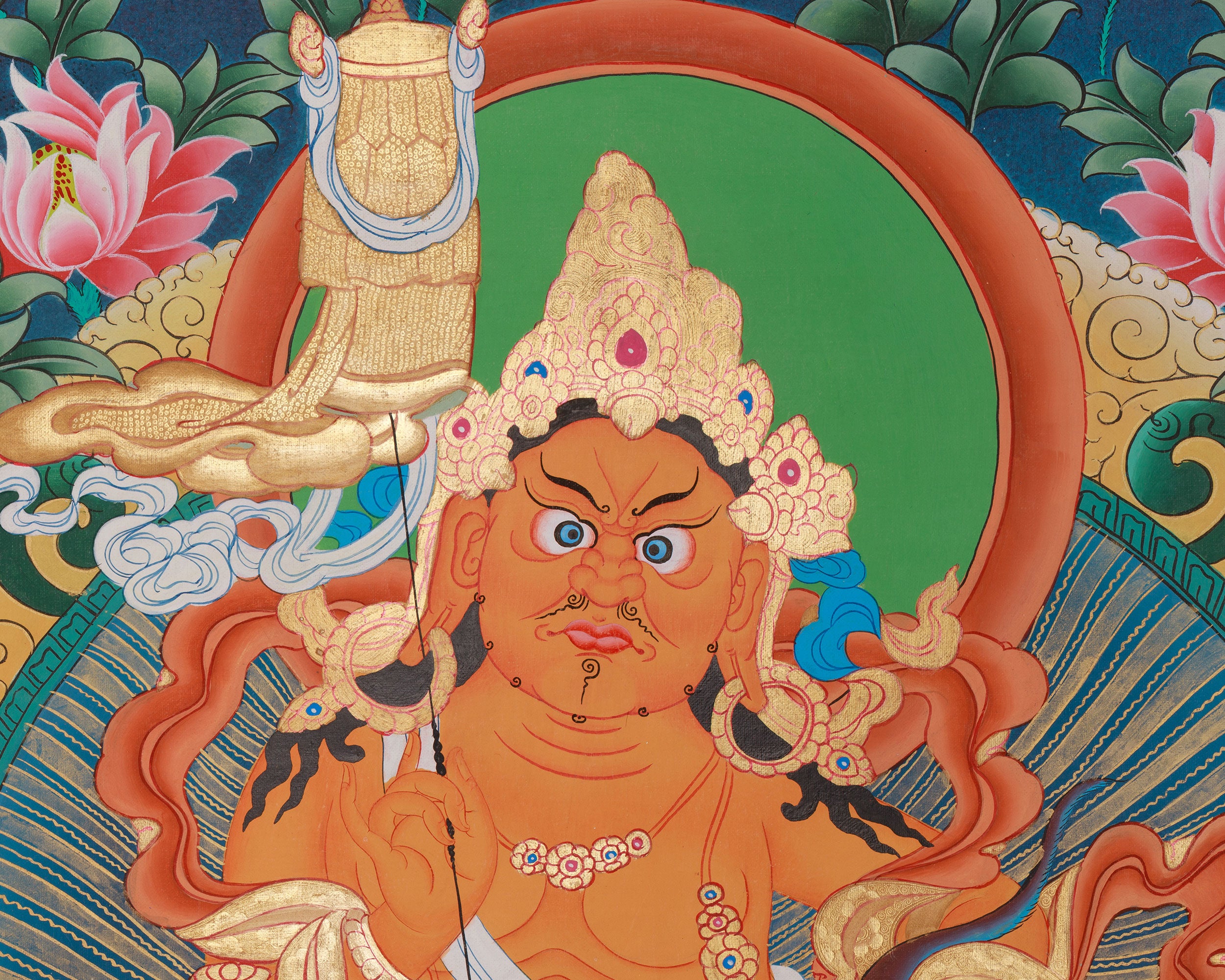 Traditional Thangka of Namtoshe | Deity of Wealth And Prosperity In Tibetan Buddhism
