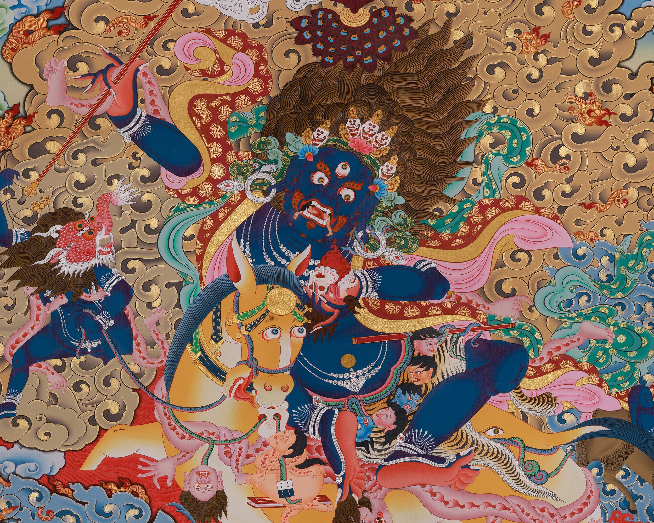 Palden Lhamo Spiritual Thangka | Guardian of Sacred Wisdom