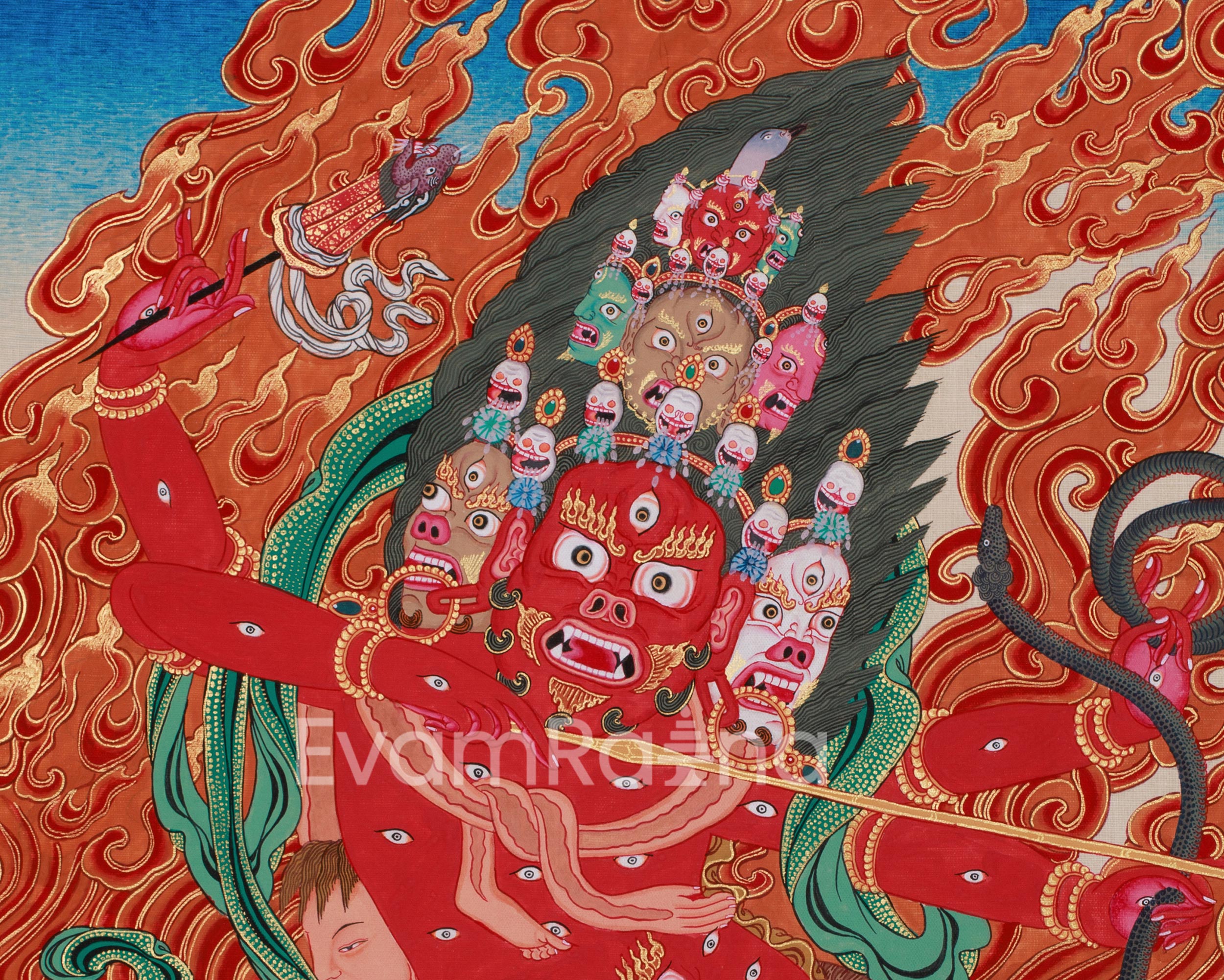 Rahula Thangka | Wrathful Protector of Spiritual Pathways