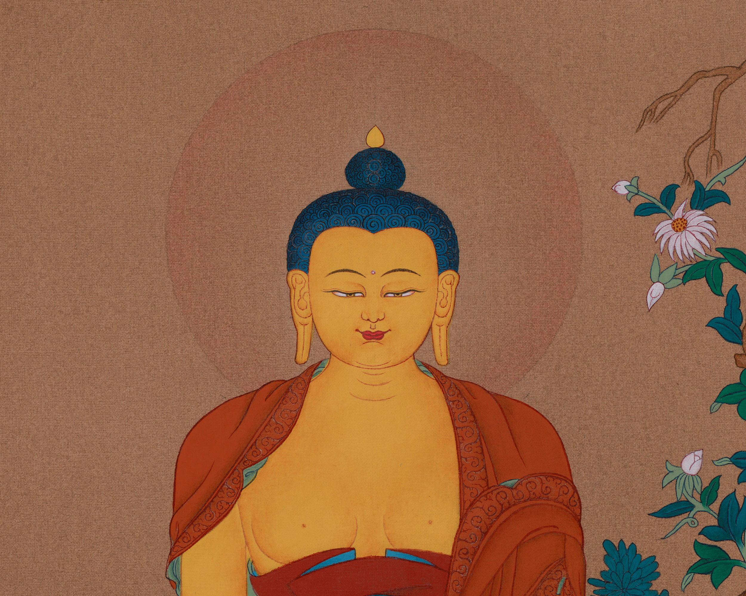 Sacred Shakyamuni Buddha Thangka | Enlightened Teacher | Sage Of Shakya Clan