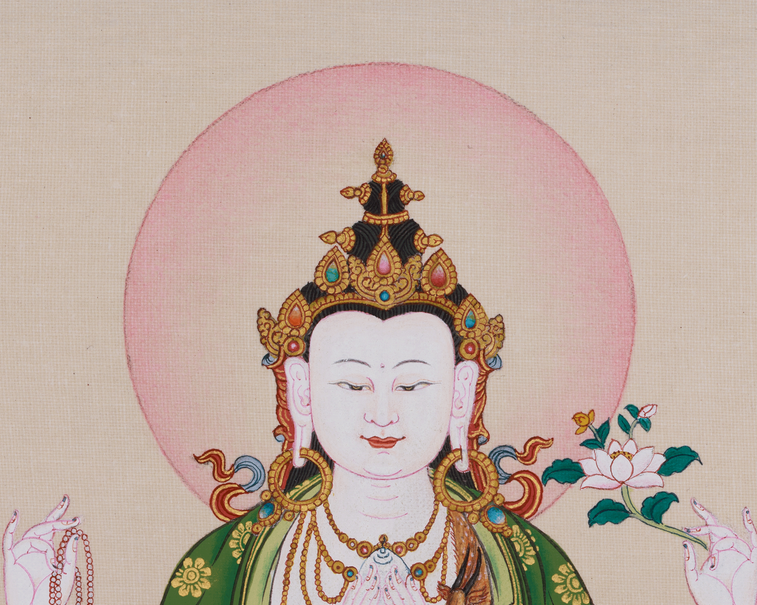 Compassion Bodhisattva Chenrezig Thangka | Four Armed Chenrezig