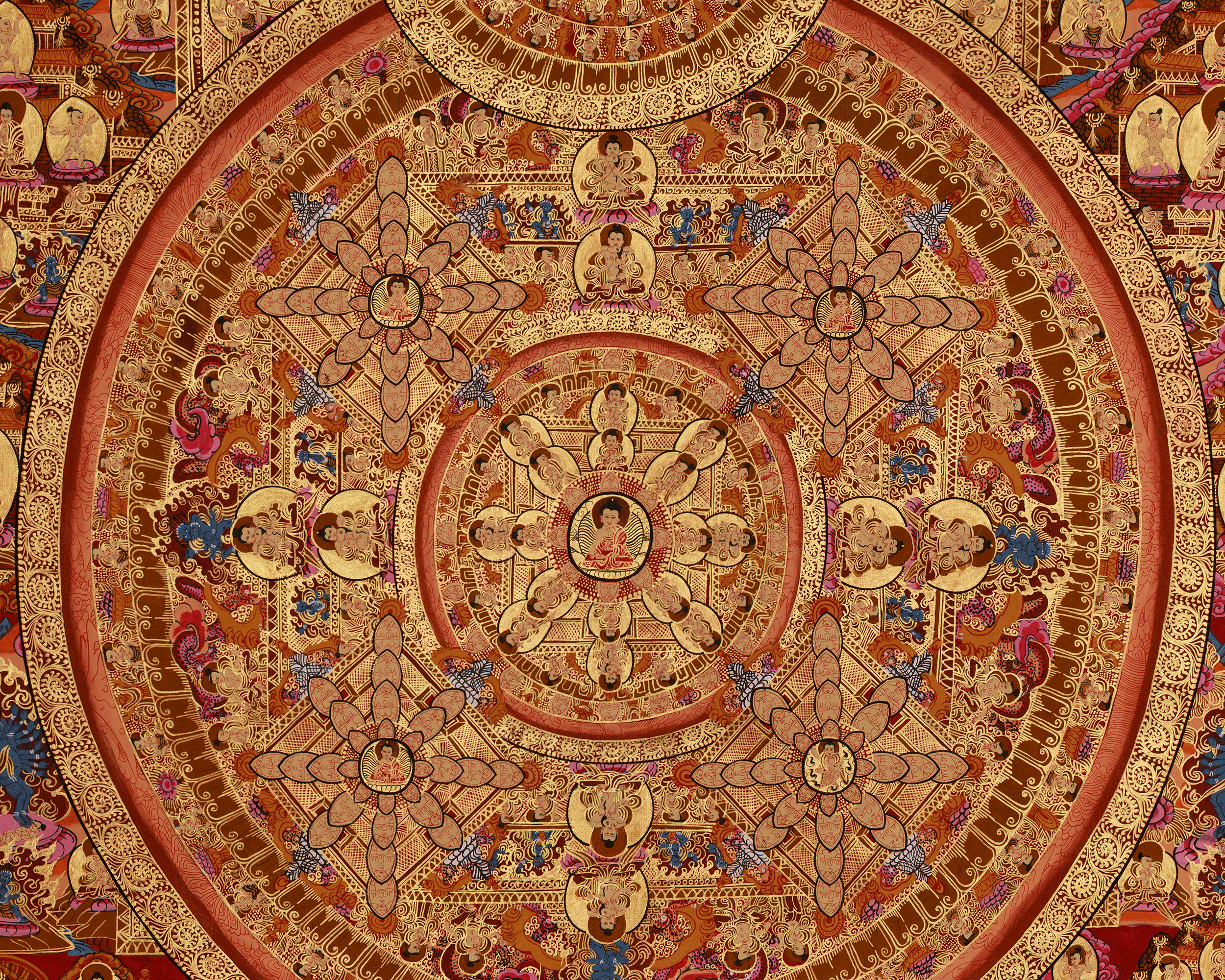 Hand-Painted Tibetan Buddha Mandala | Himalayan Art