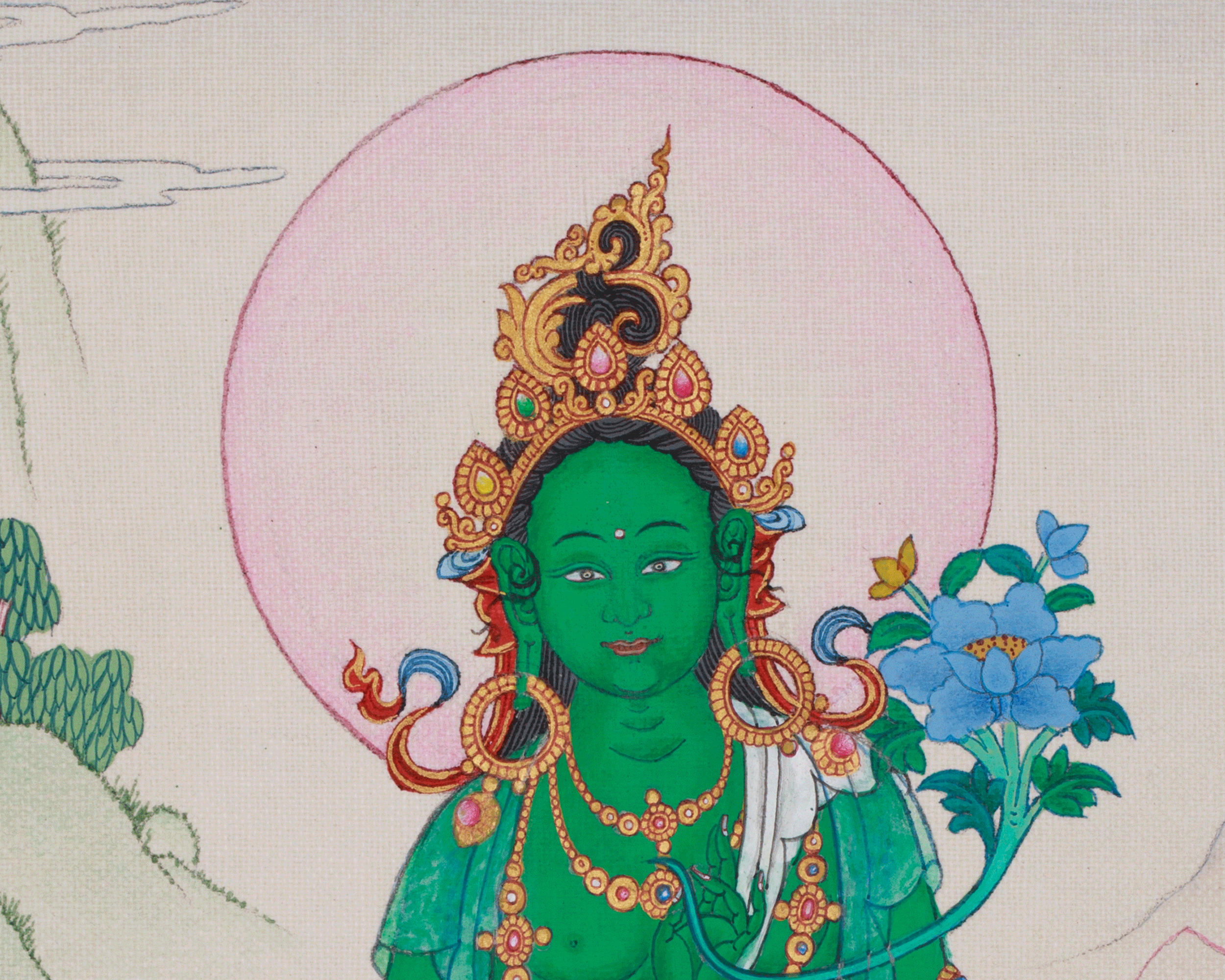 Original Goddess Shyama Tara Thangka | Green Tara, Mother of Liberation