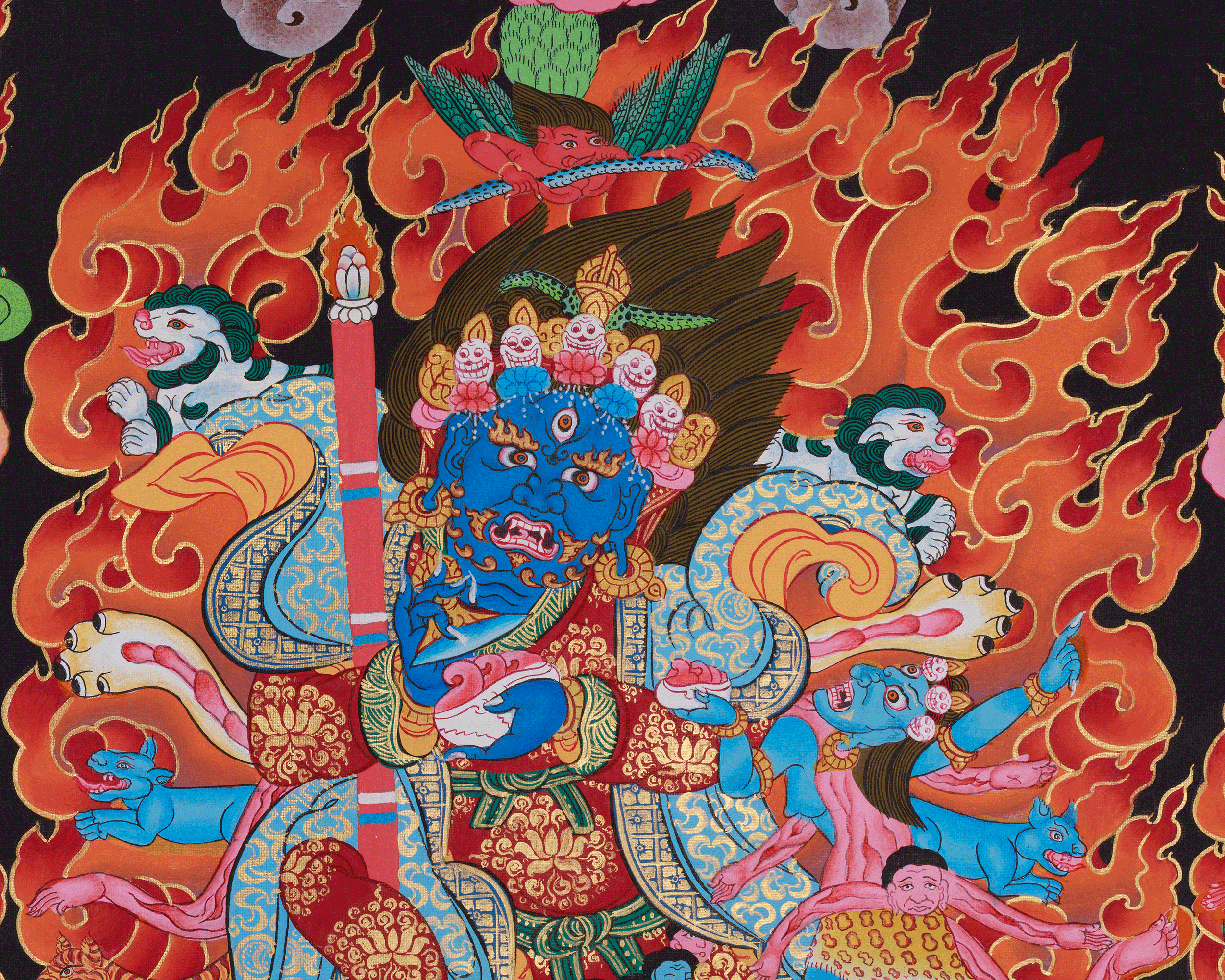 Nyingma Mahakala Thangka | The Wrathful Protector and Guardians of the Nyingma Tradition