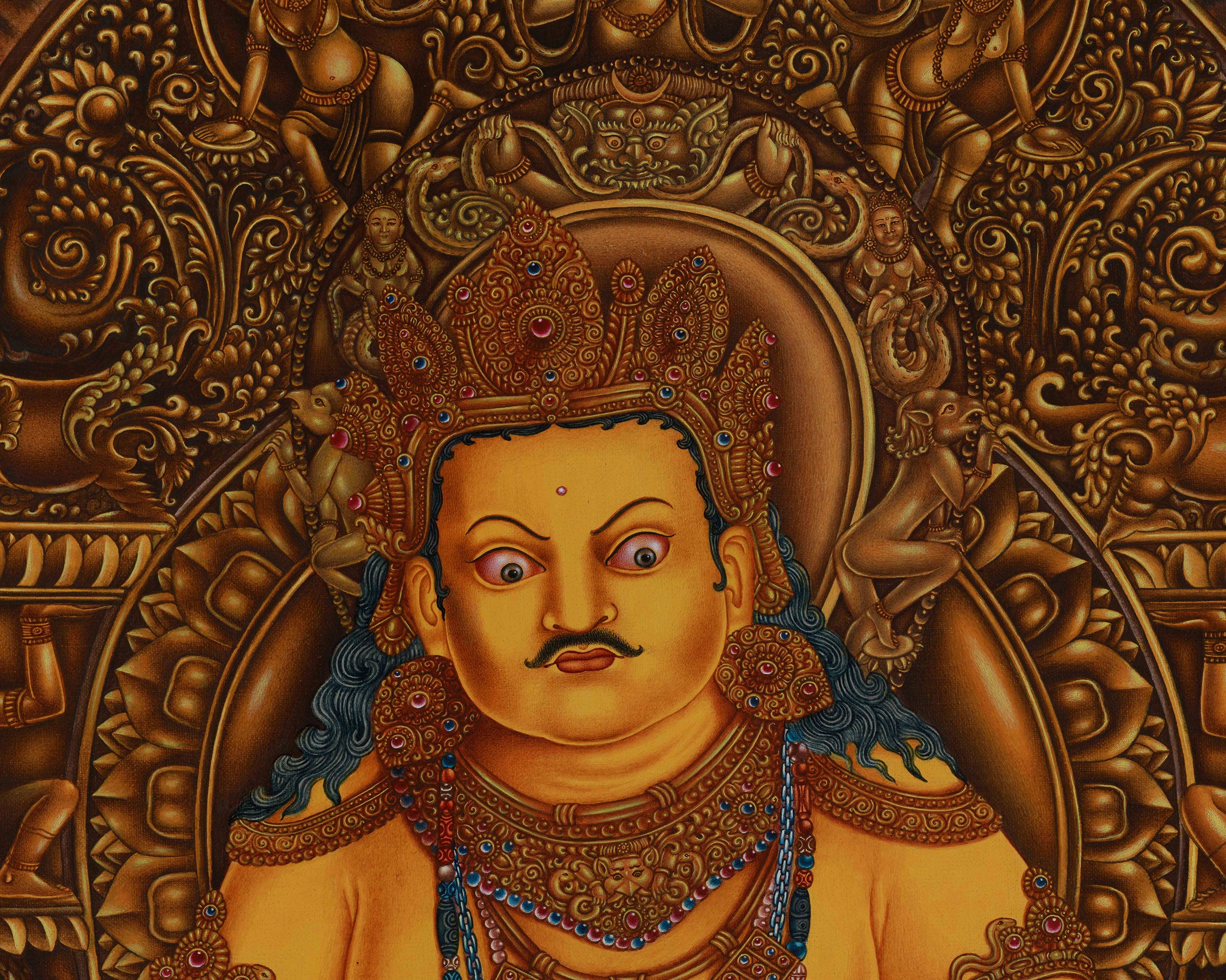 A Realistic Portrayal of Deity of Wealth, Jambhala | The Guardian of Prosperity