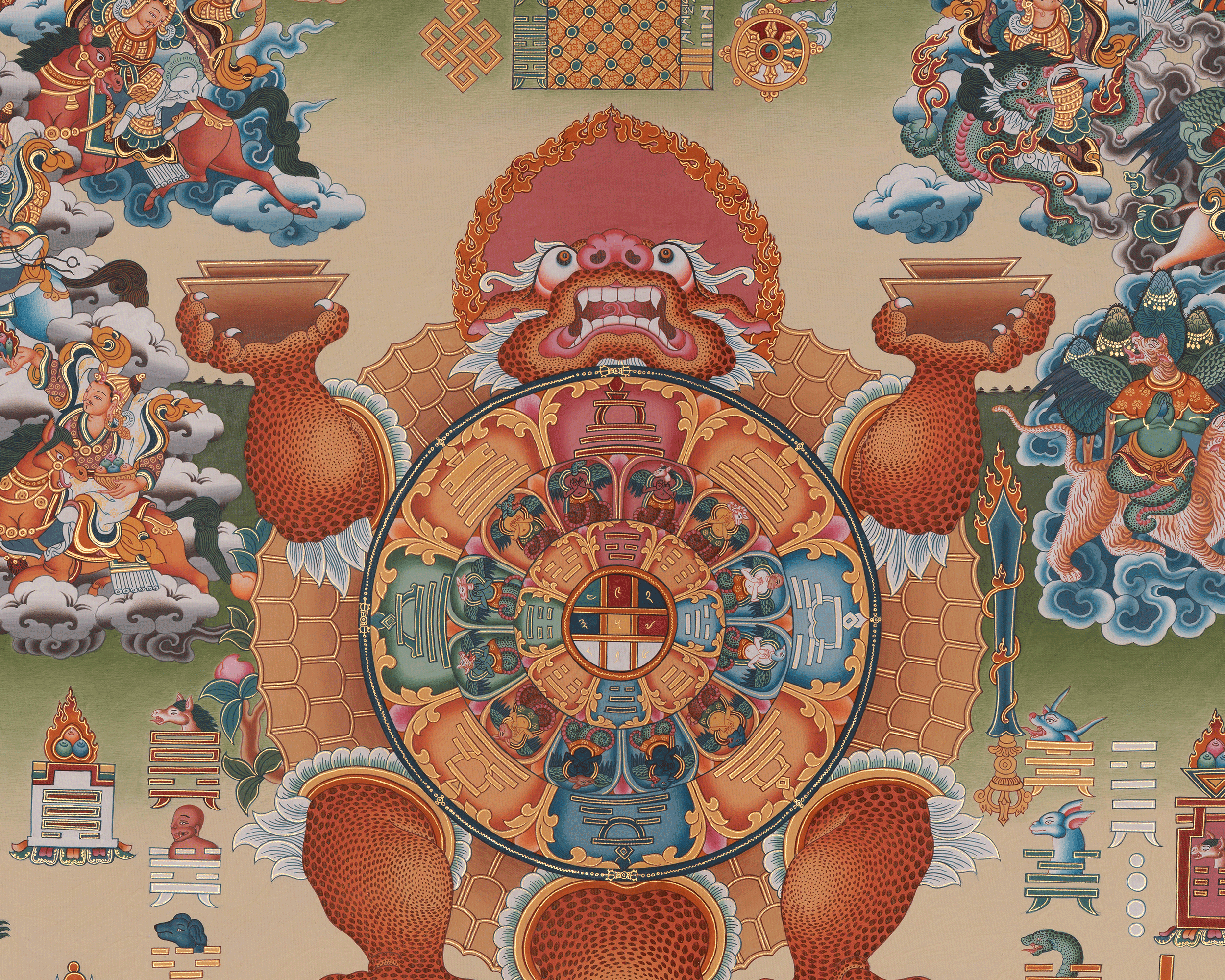 Traditional Tibetan Calendar | Hand-Painted Himalayan Astrological Thangka