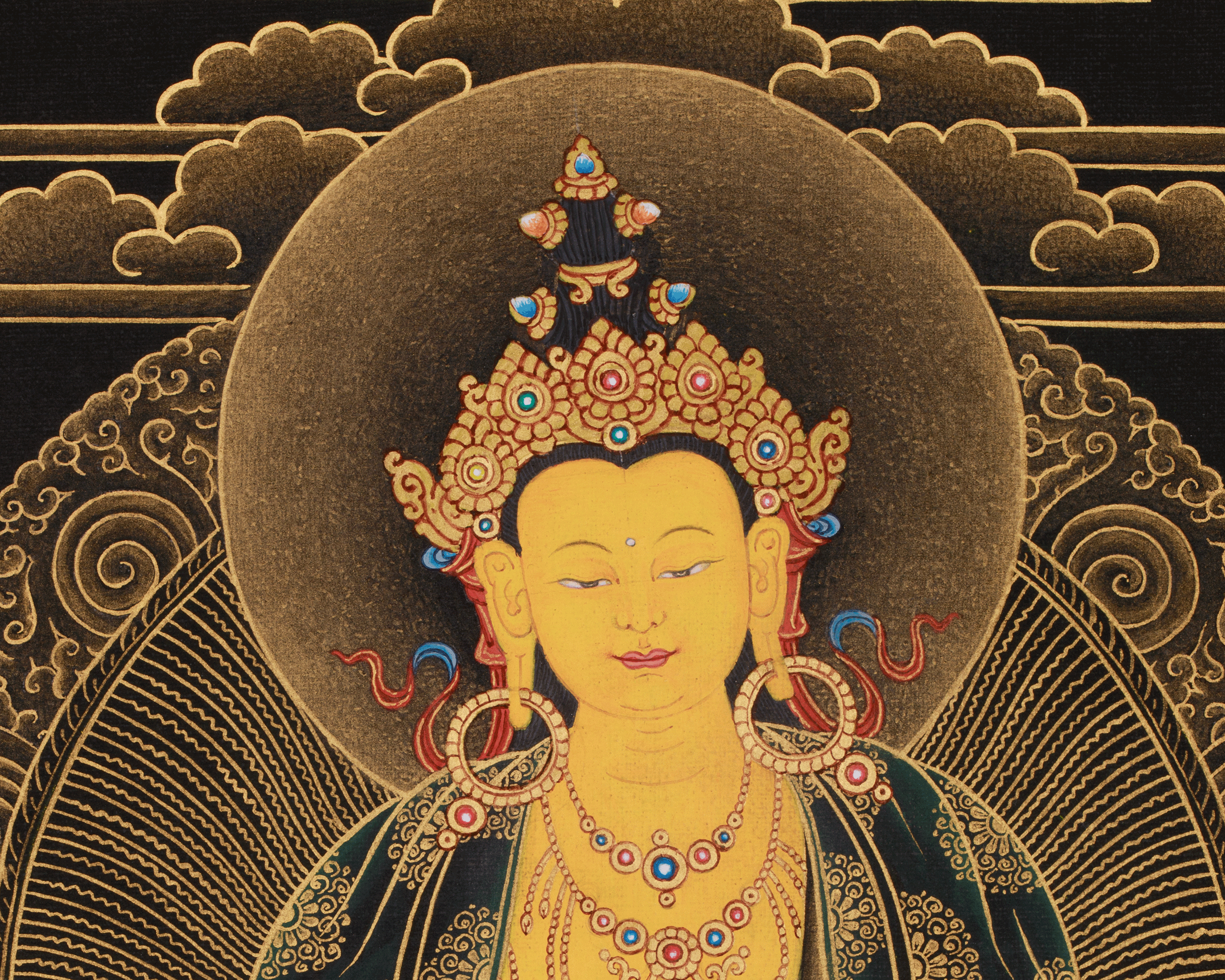 Kshitigarbha Bodhisattva Thangka | The Protector of Souls and the Earth