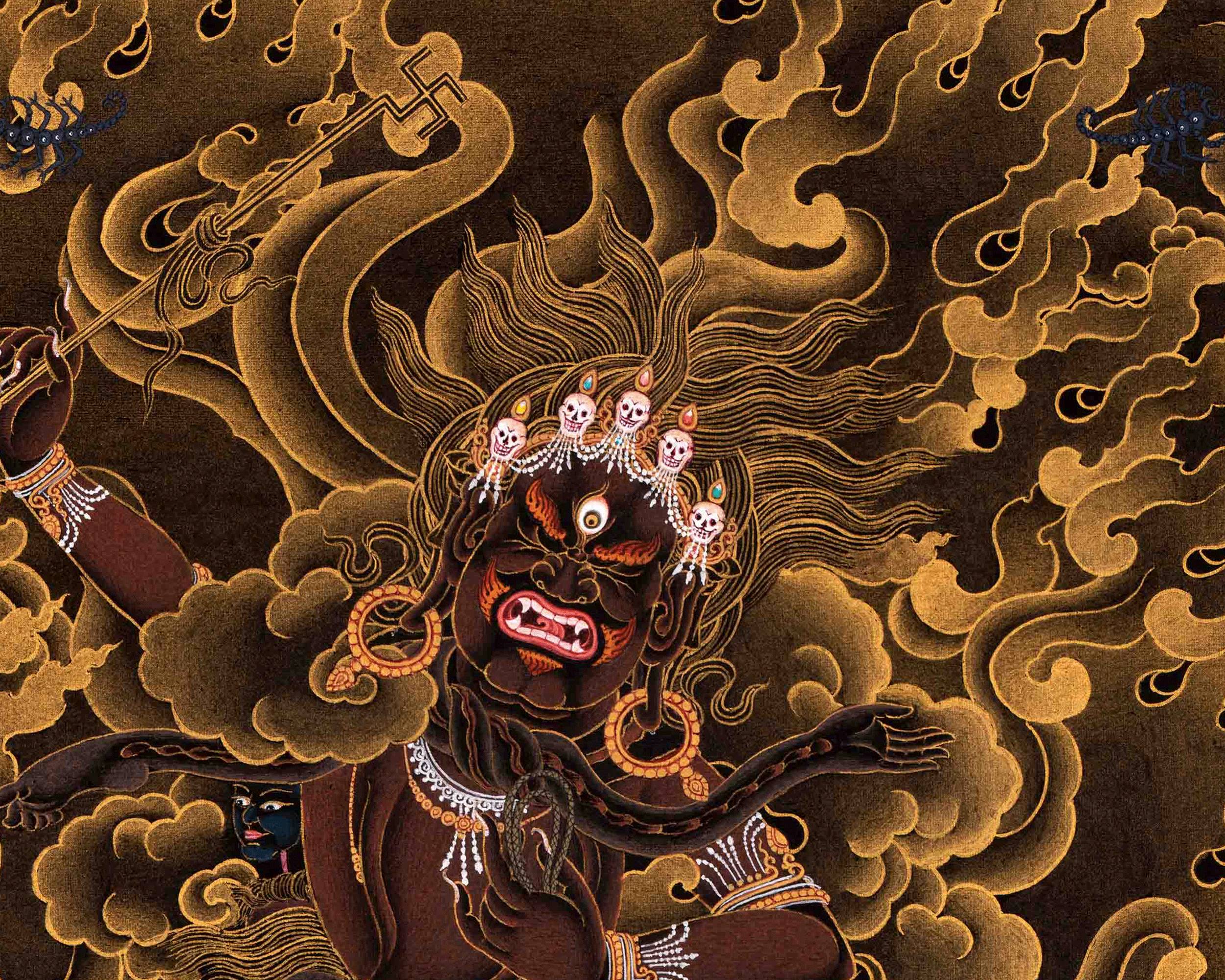 Wrathful Ekajati Canvas Print | High-Quality Giclee Thangka Print