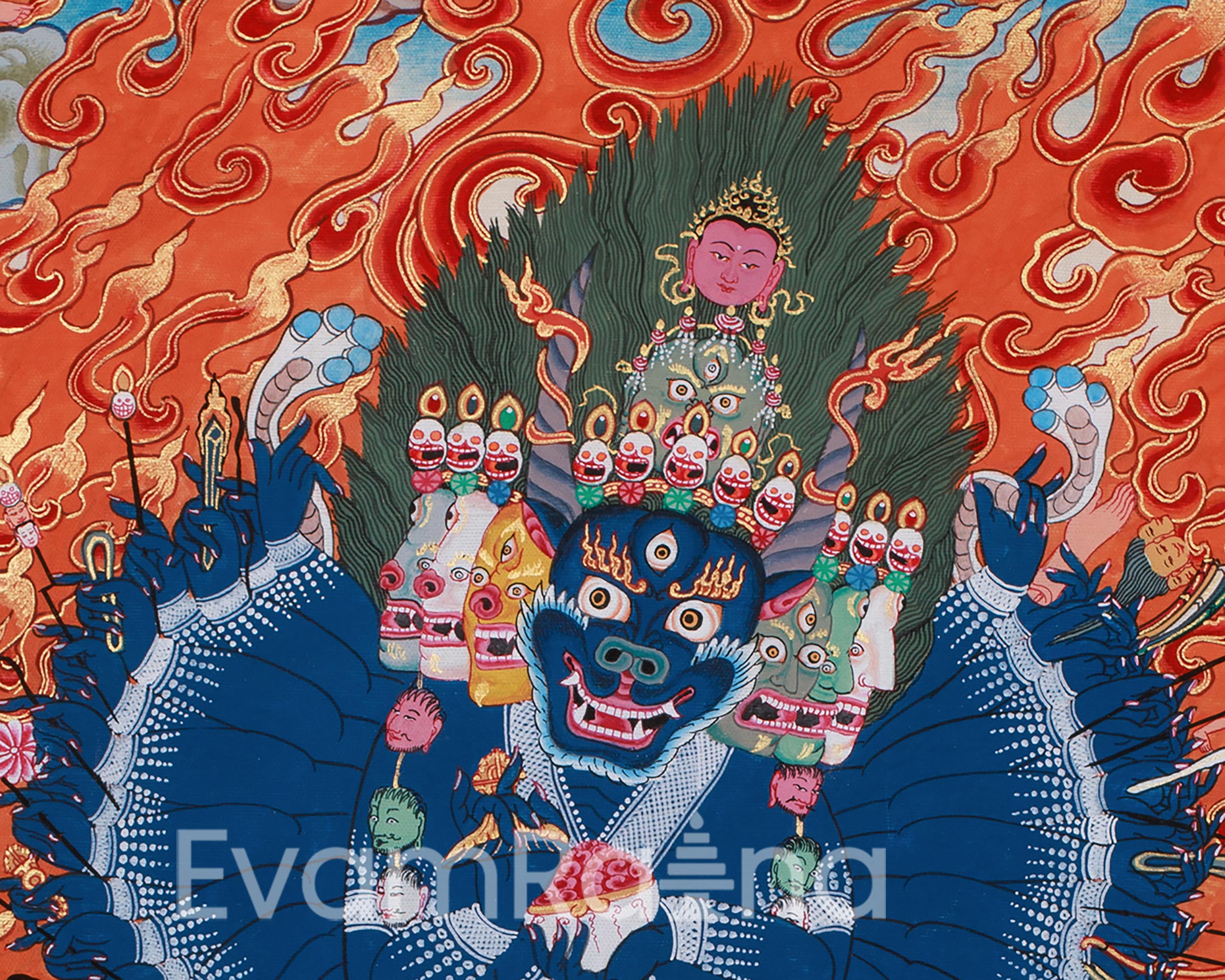 Fierce Yamantaka Thangka | Conqueror of Death and Ignorance