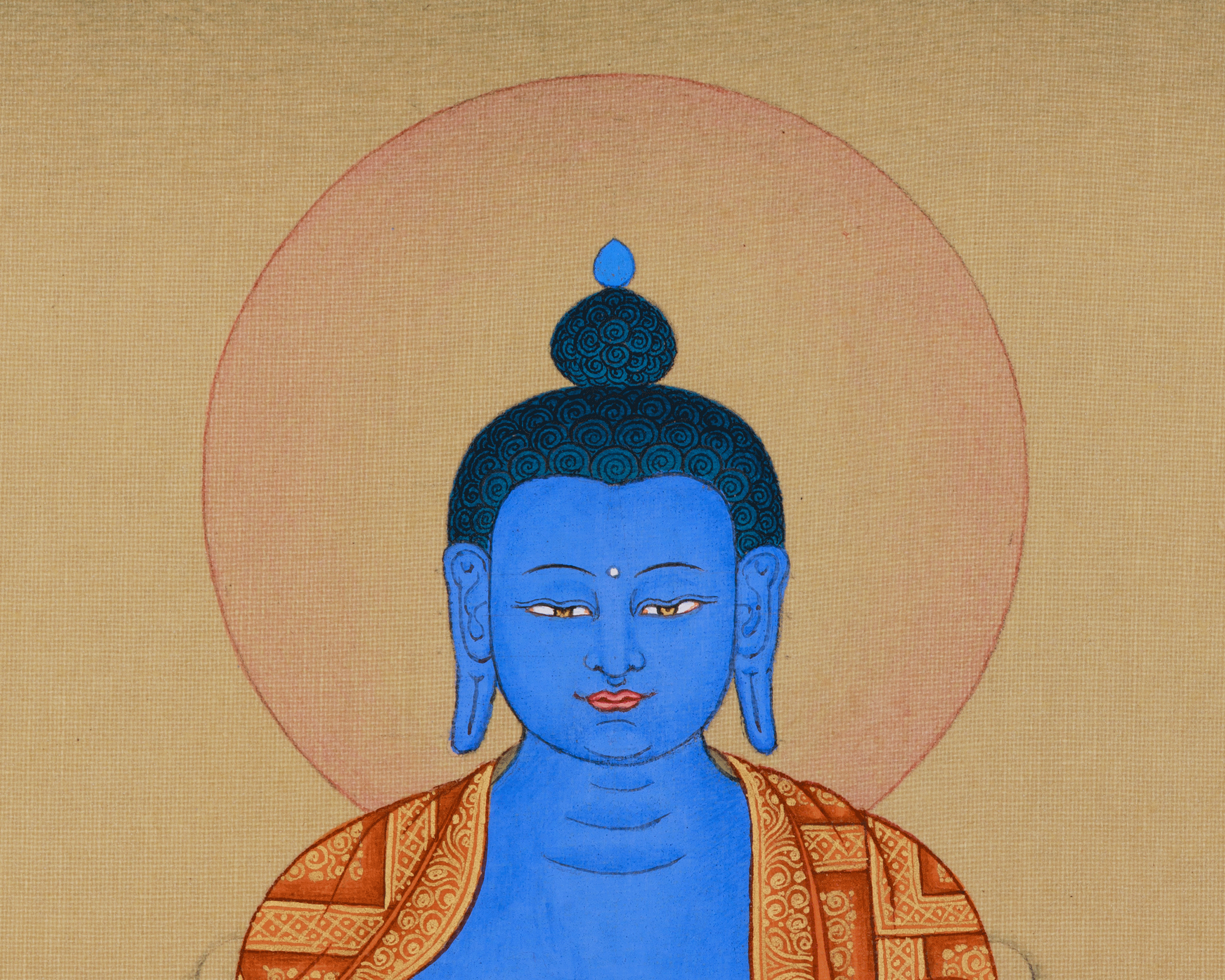 Tibetan Buddhist Healing Deity, Bhaisajyaguru Thangka | LHASA HUES