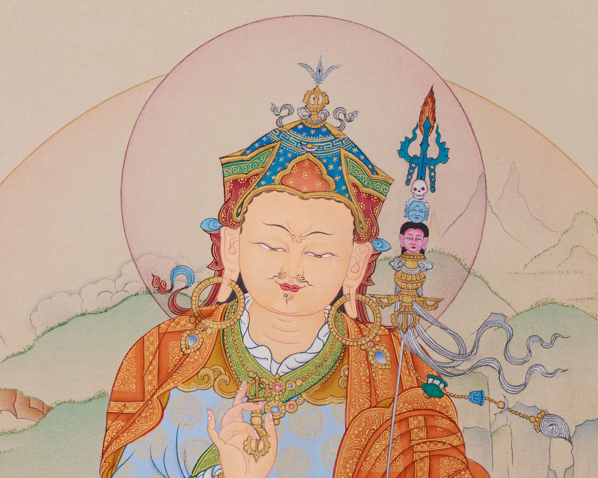 Lotus Born Guru Rinpoche Thangka | A Symbol of Wisdom and Protection