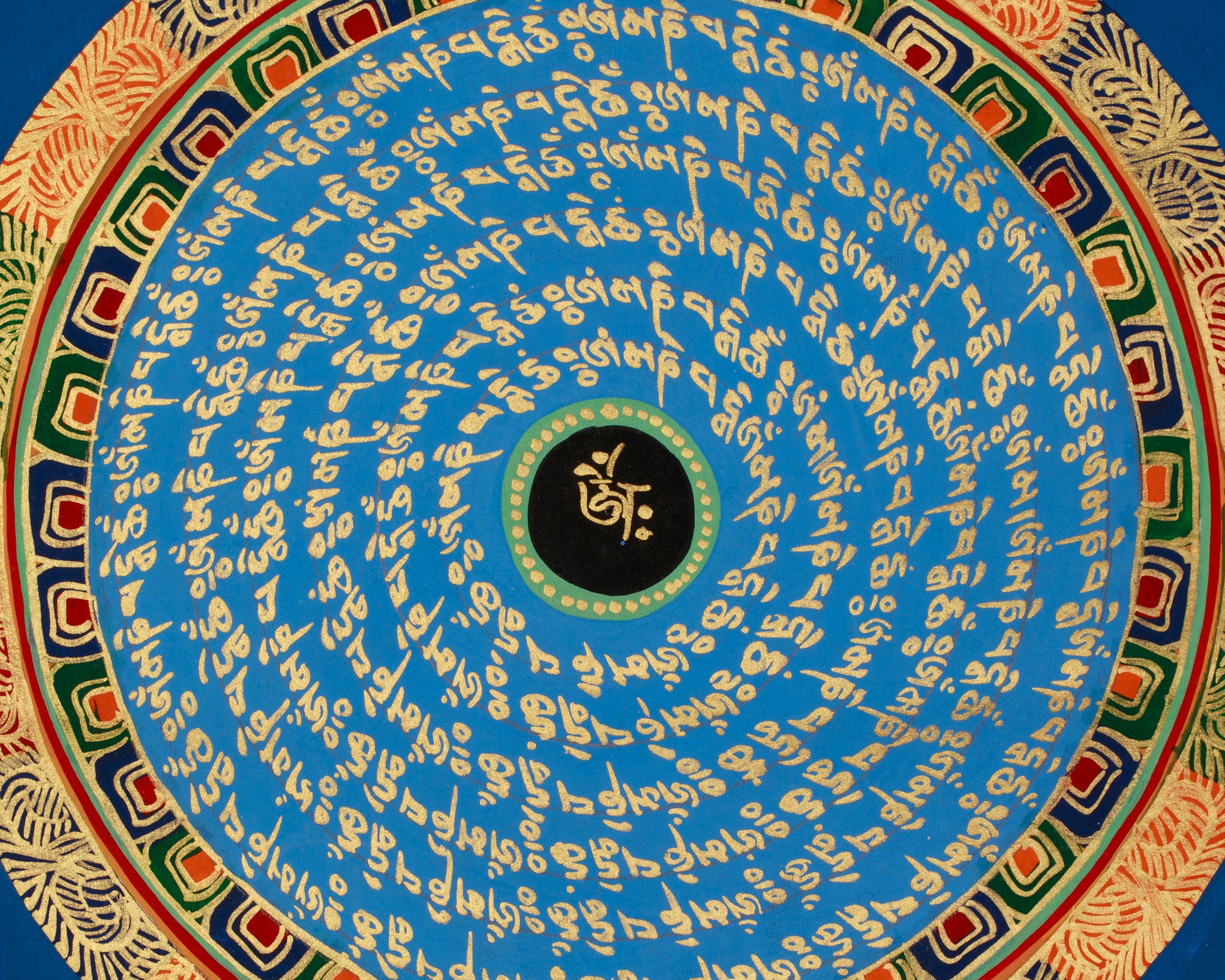 Buddhist Mantra Mandala Art | Symbolized Meditation, Focus, and Spiritual Energy