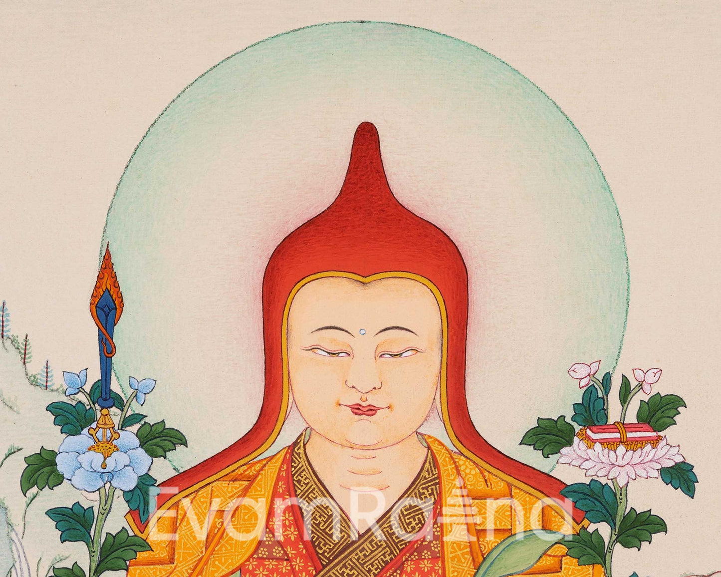 Hand Painted Longchenpa Thangka from Enlightenment Studio | Traditional Vajrayana Wall Decor