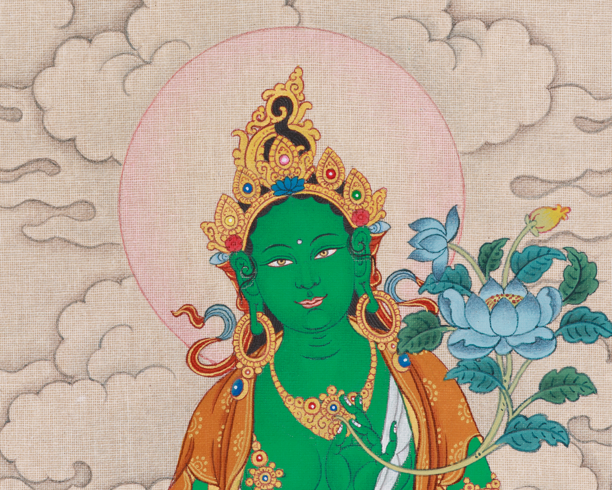 Compassion Green Tara Thangka | A Sacred Representation of Protection and Healing