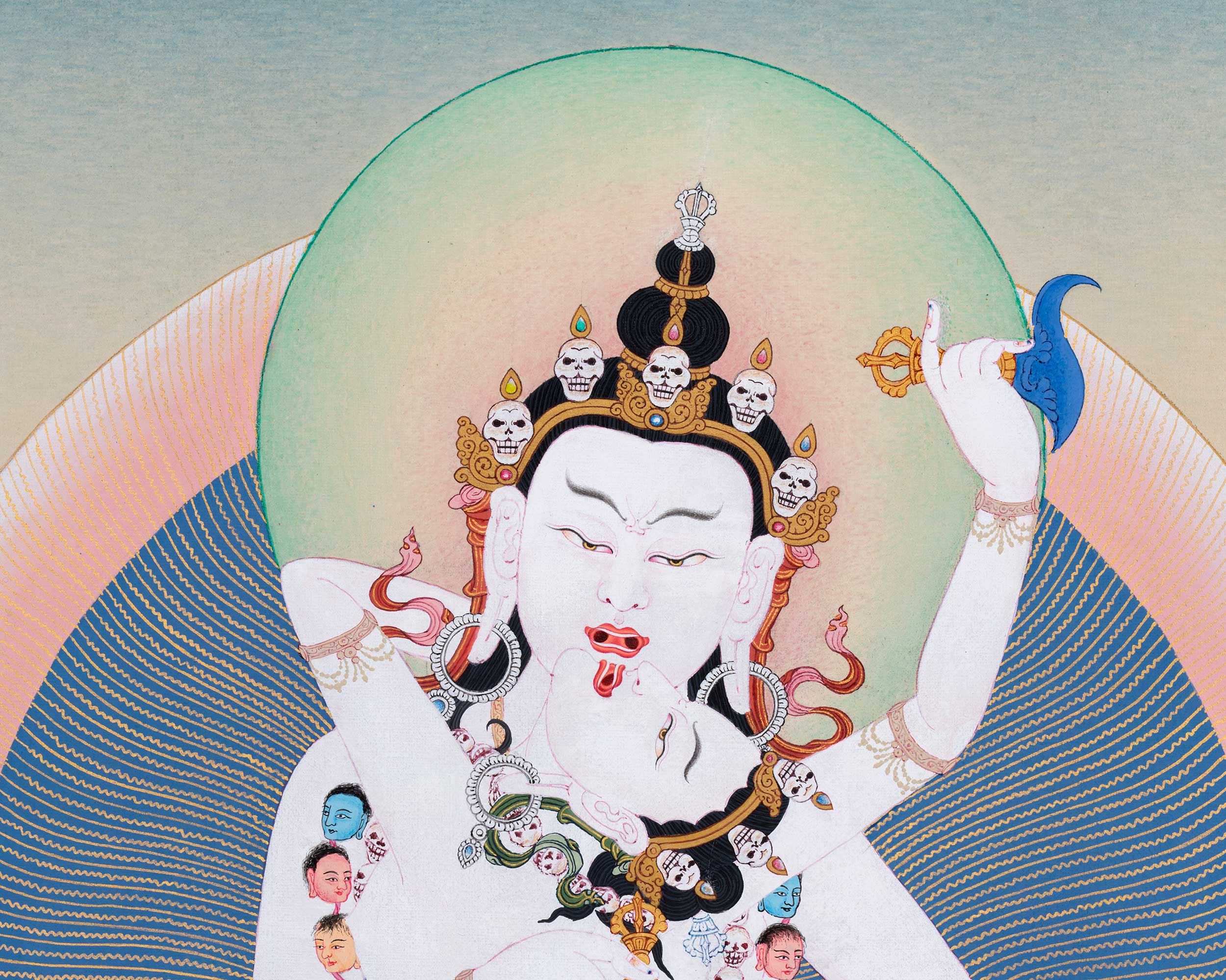 Vajrasattva with Consort Canvas Print | Deity of Purification and Spiritual Transformation