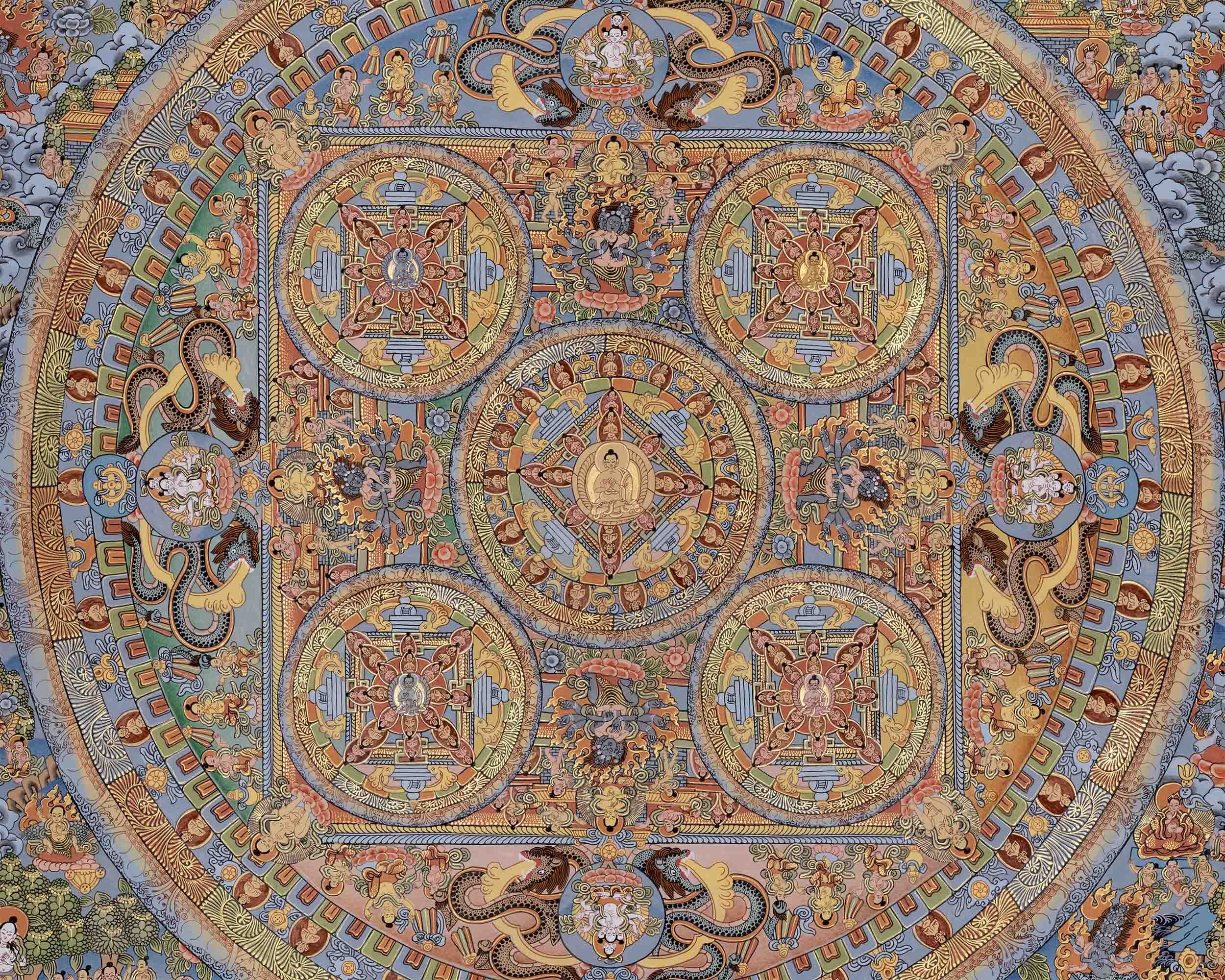 Tibetan Buddha Mandala Thangka | Tibetan Wall Decoration Painting