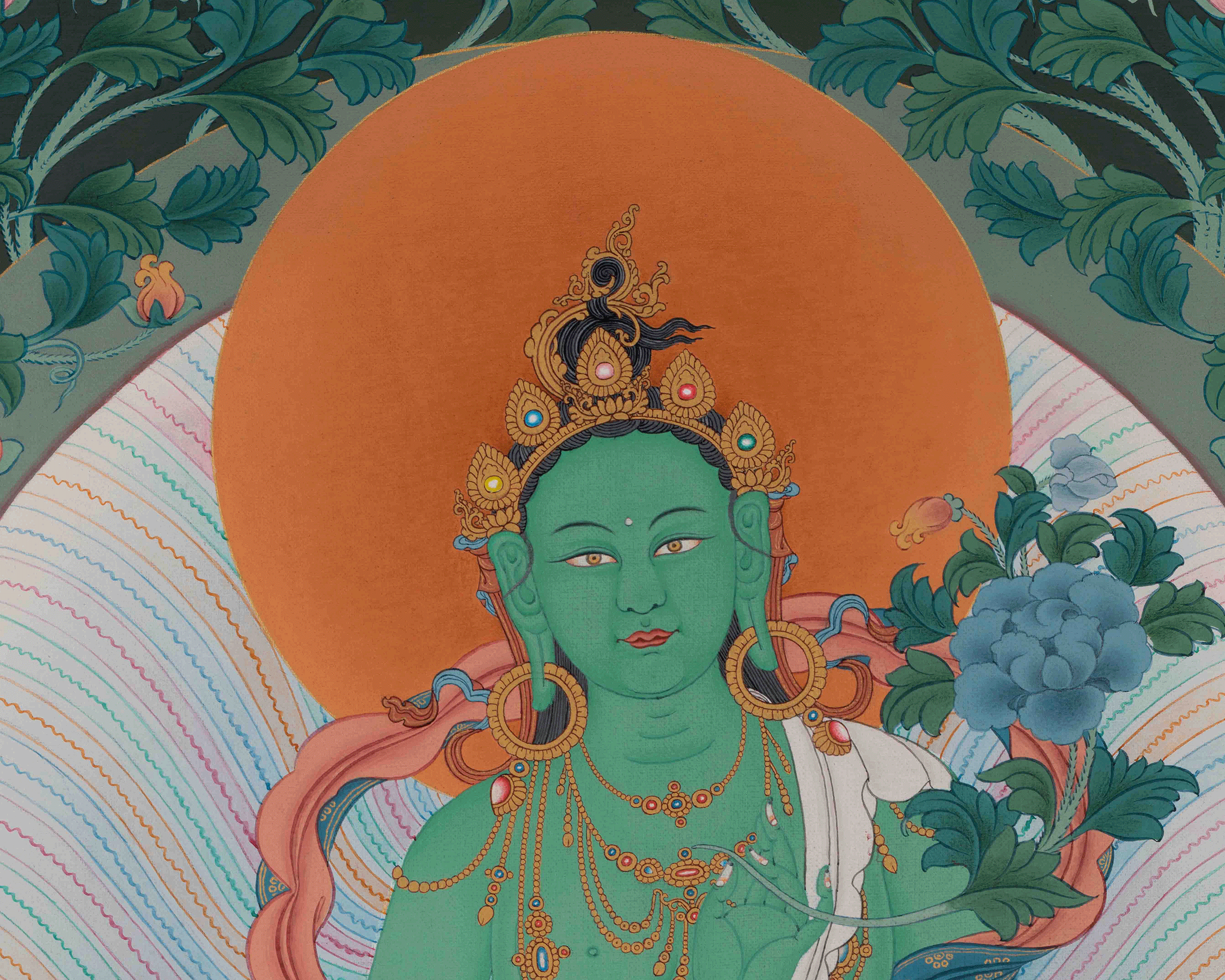 Goddess Green Tara Print | Tibetan Deity of Healing and Swift Protection
