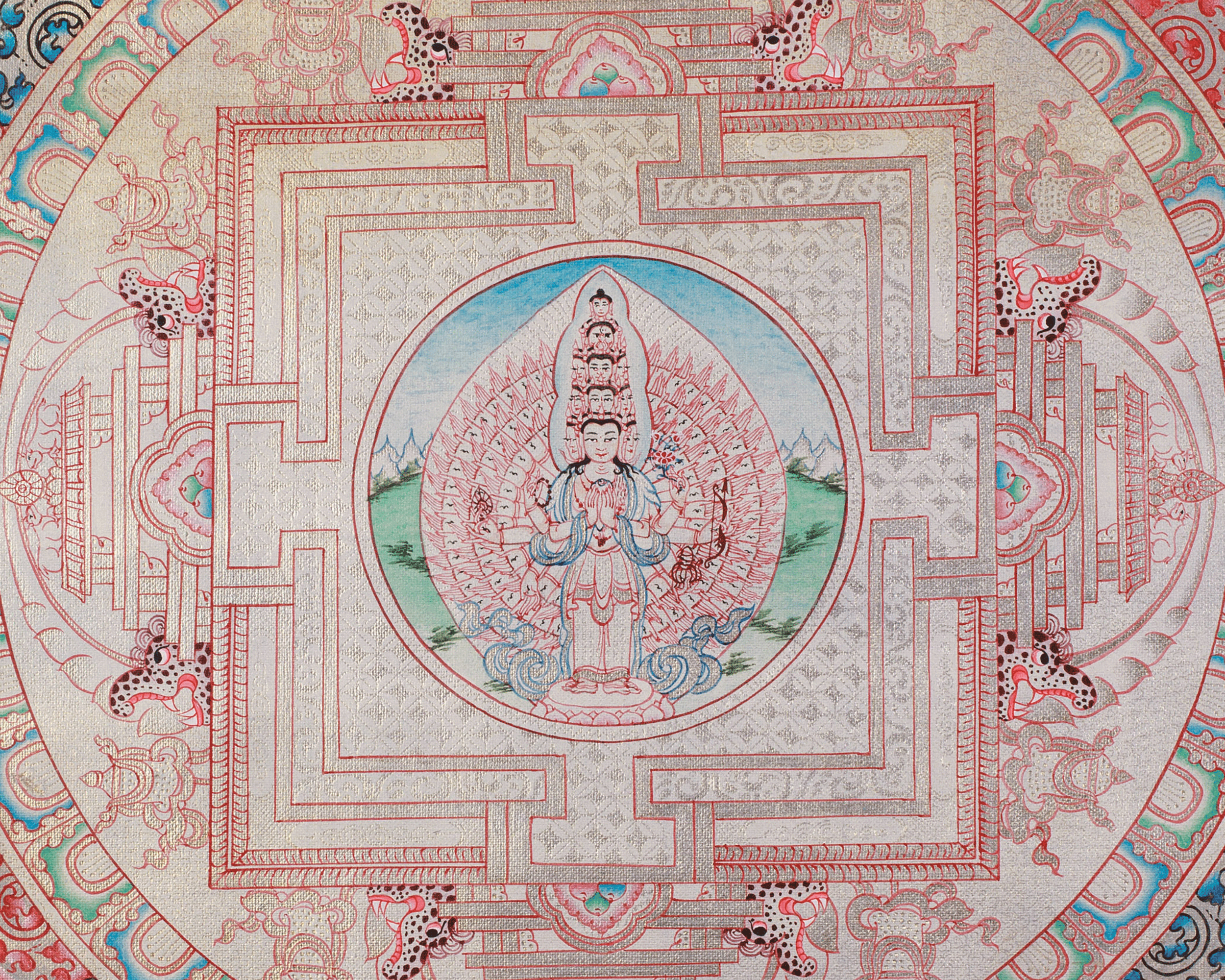Traditional 1000 Armed Chenrezig Mandala |  Avalokiteshvara Art